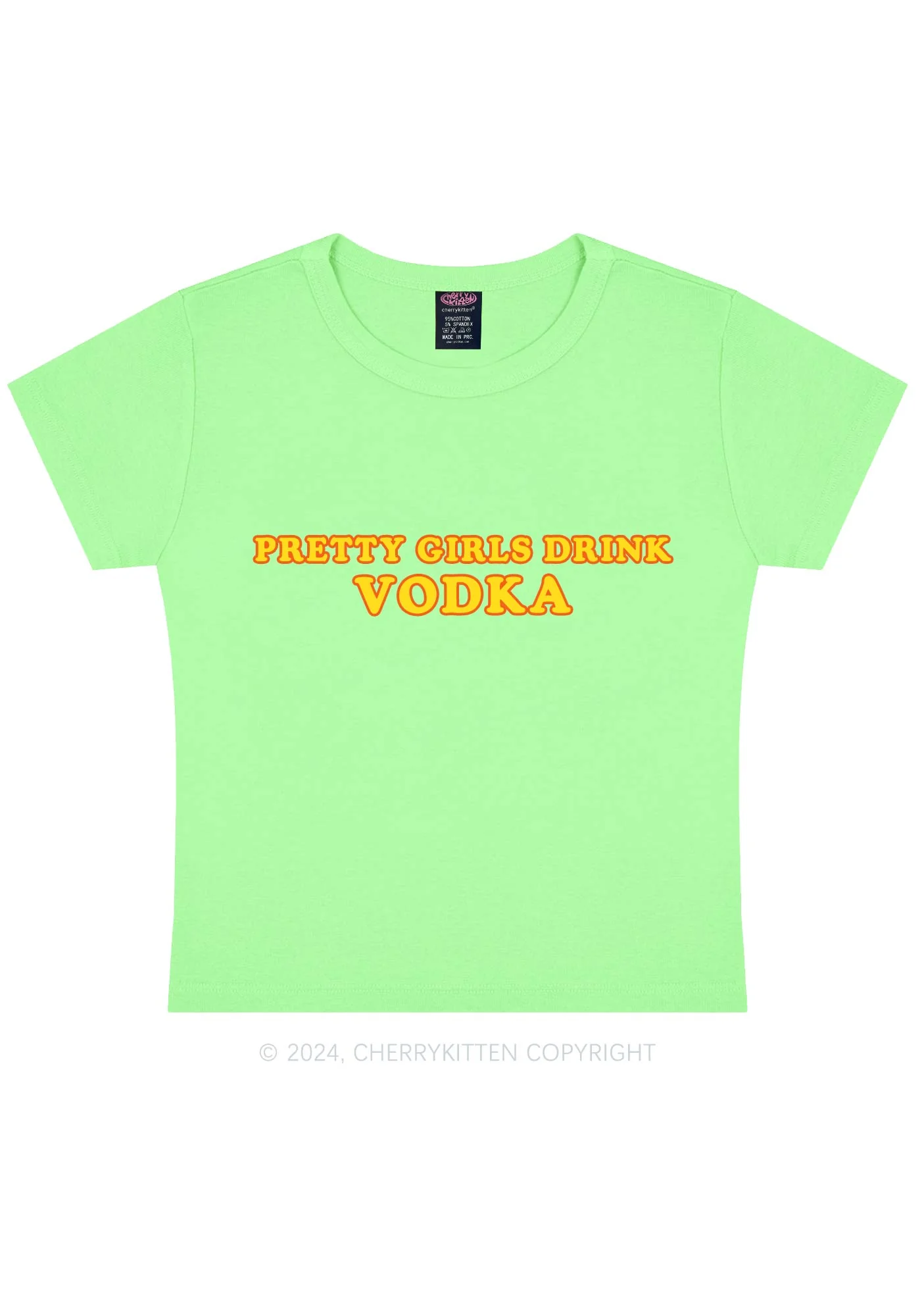 Pretty Girls Drink Vodka Y2K Baby Tee Cherrykitten - Image 11