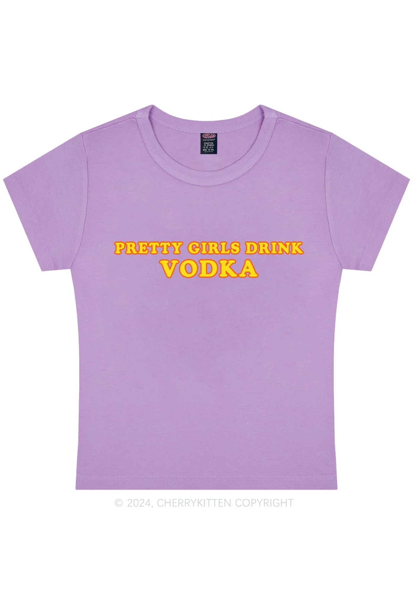 Pretty Girls Drink Vodka Y2K Baby Tee Cherrykitten - Image 6
