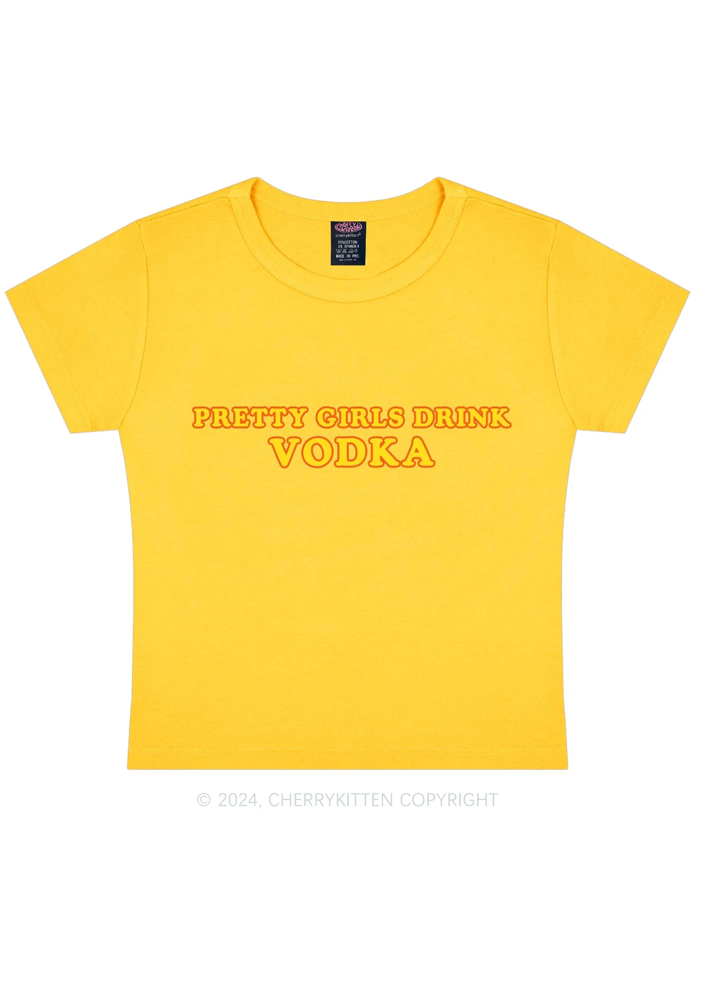 Pretty Girls Drink Vodka Y2K Baby Tee Cherrykitten - Image 8
