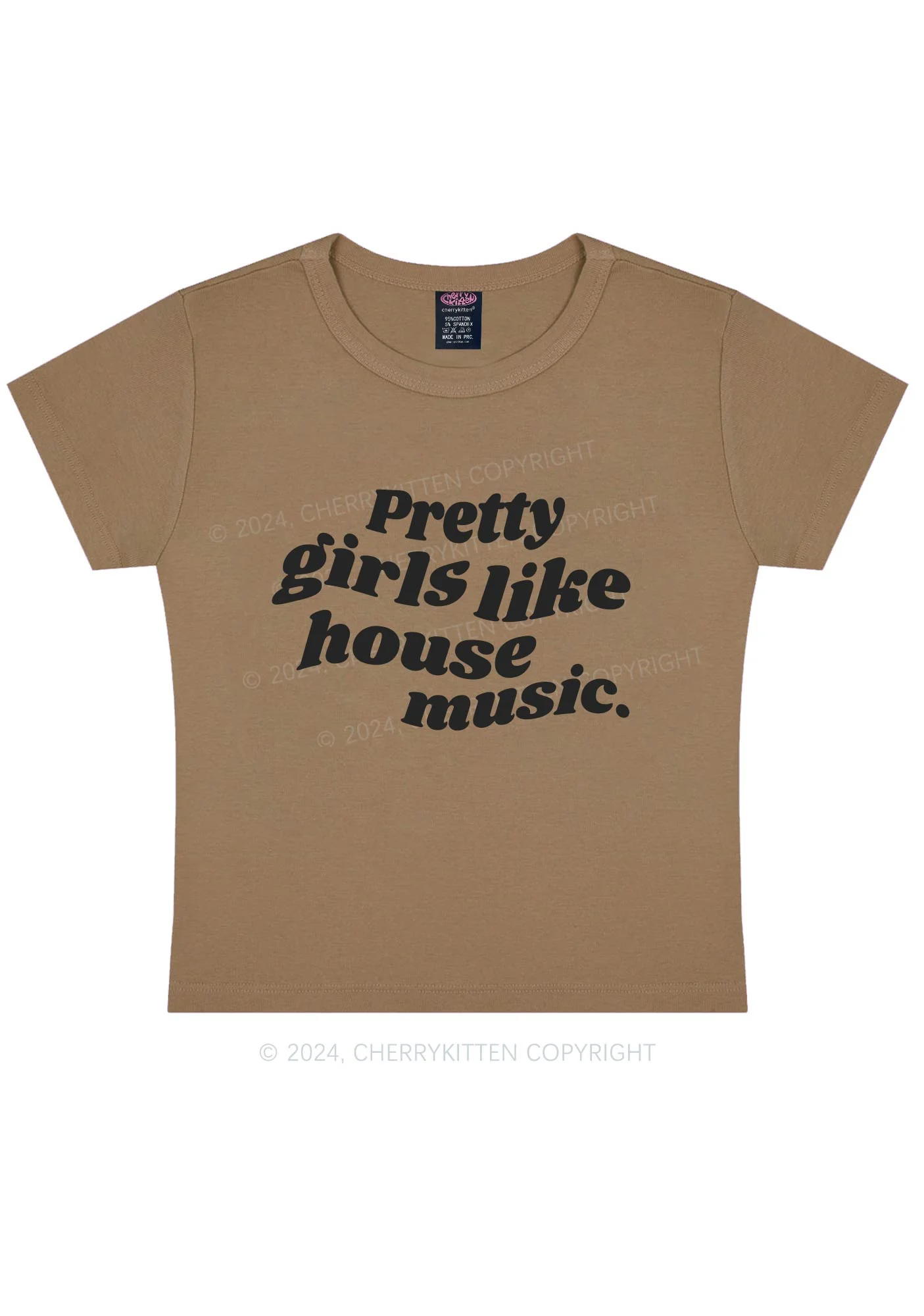 Pretty Girls Like House Music Y2K Baby Tee Cherrykitten - Image 9