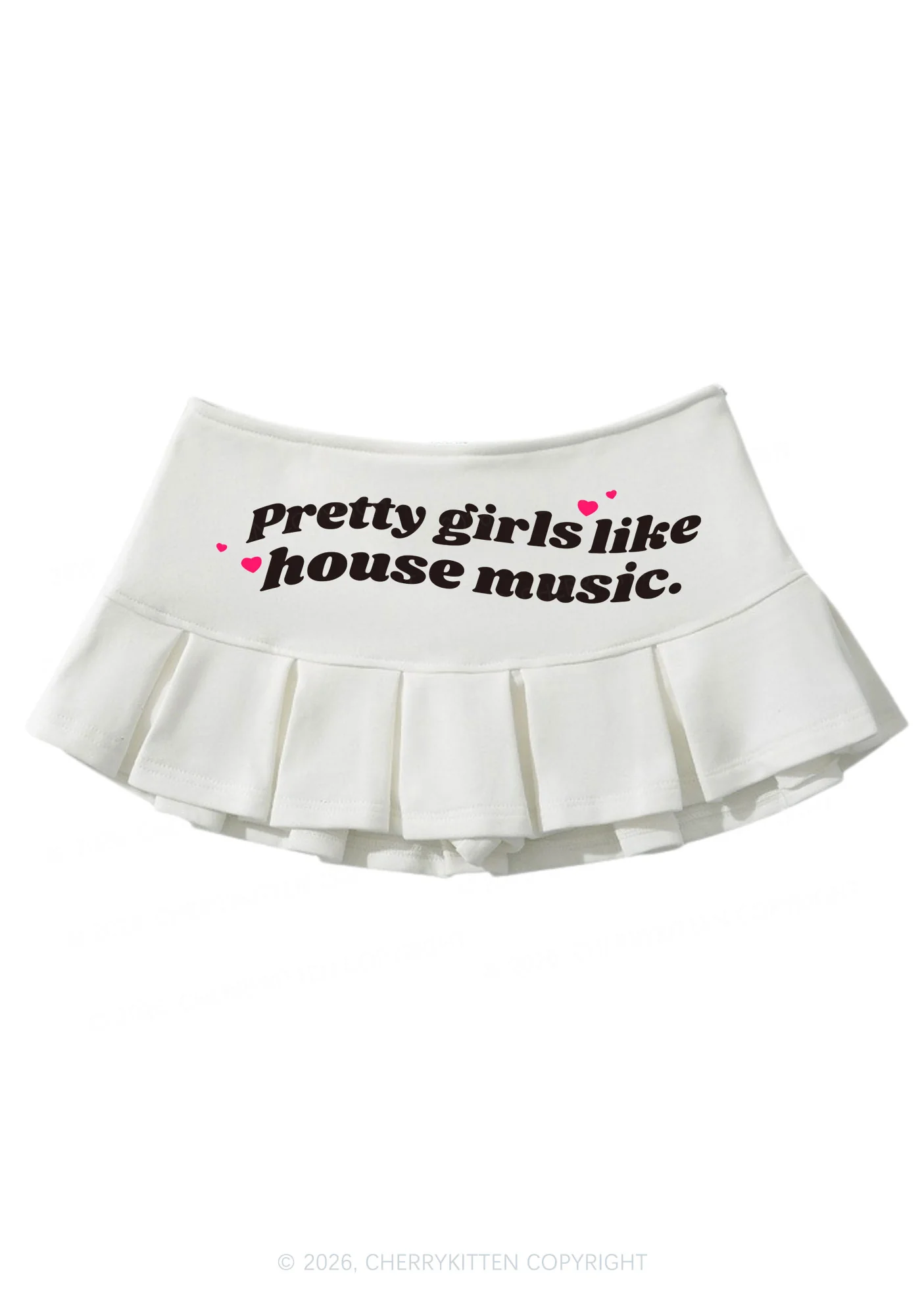 Pretty Girls Like House Music Y2K Mini Pleated Skirts Cherrykitten - Image 2