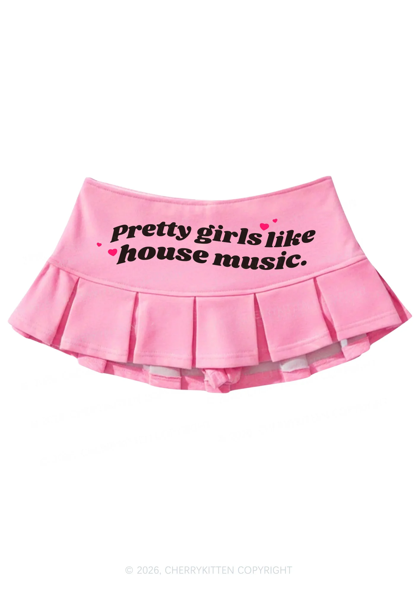 Pretty Girls Like House Music Y2K Mini Pleated Skirts Cherrykitten - Image 4