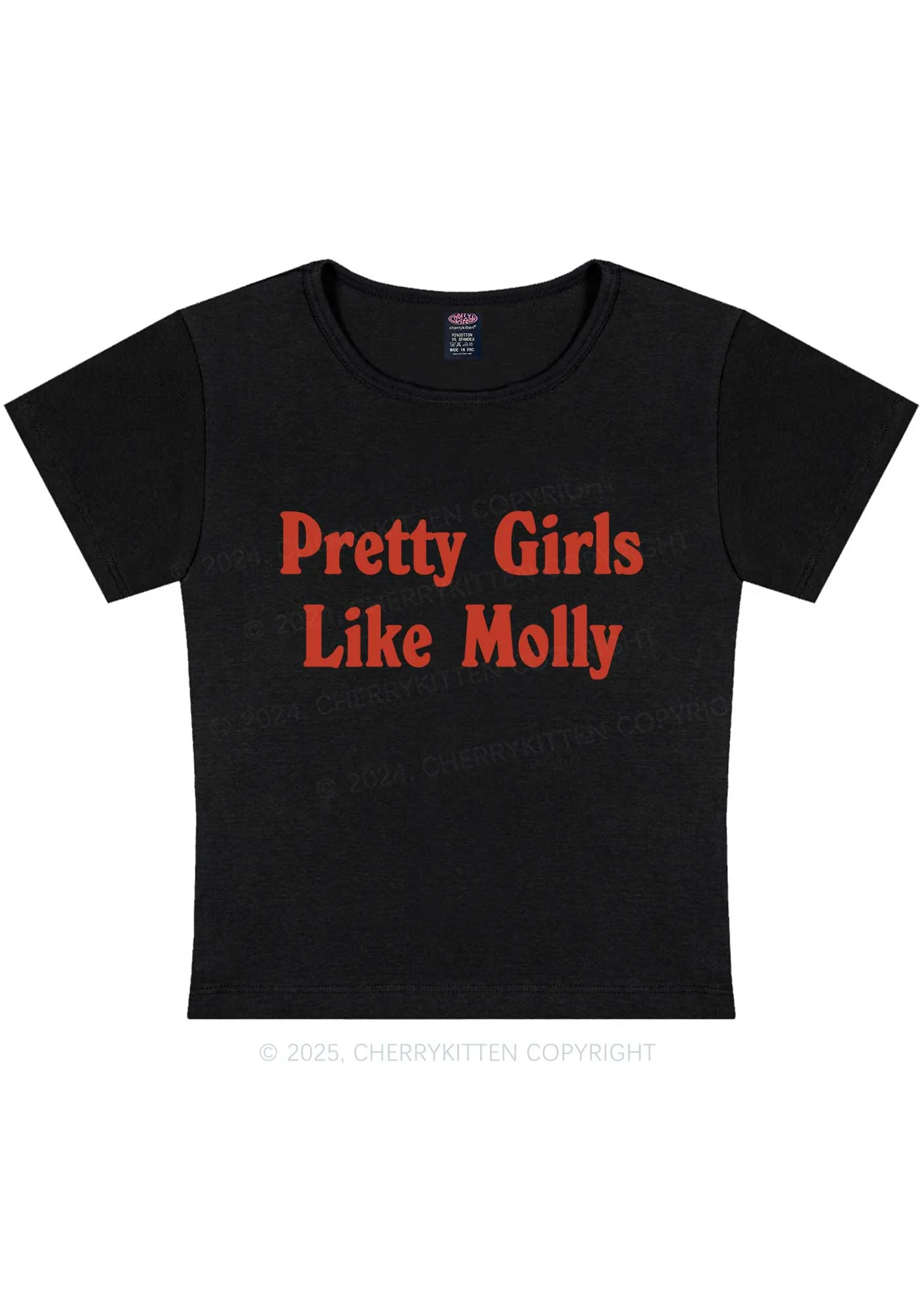 Pretty Girls Like Molly Y2K Baby Tee Cherrykitten - Image 3