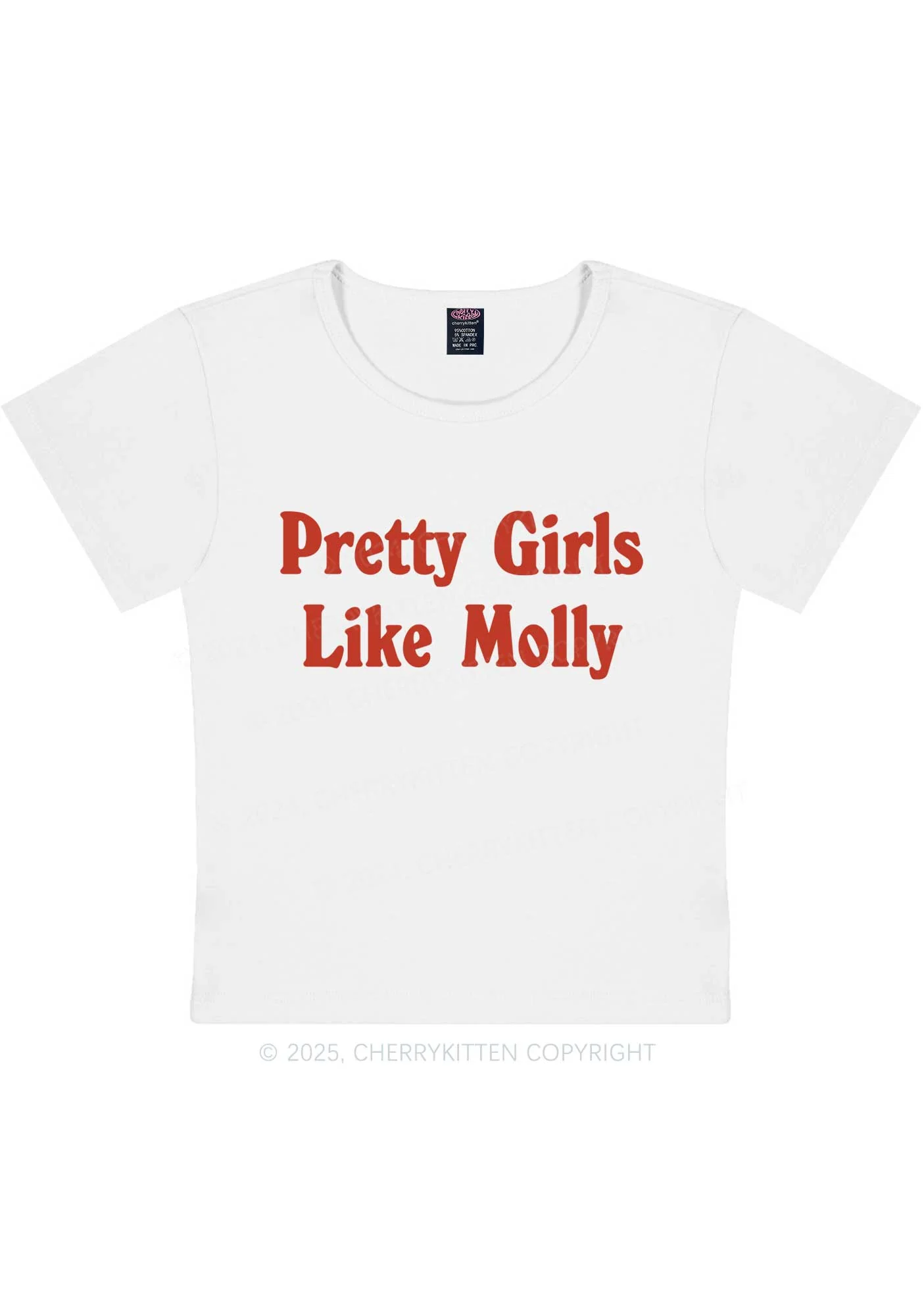Pretty Girls Like Molly Y2K Baby Tee Cherrykitten - Image 4