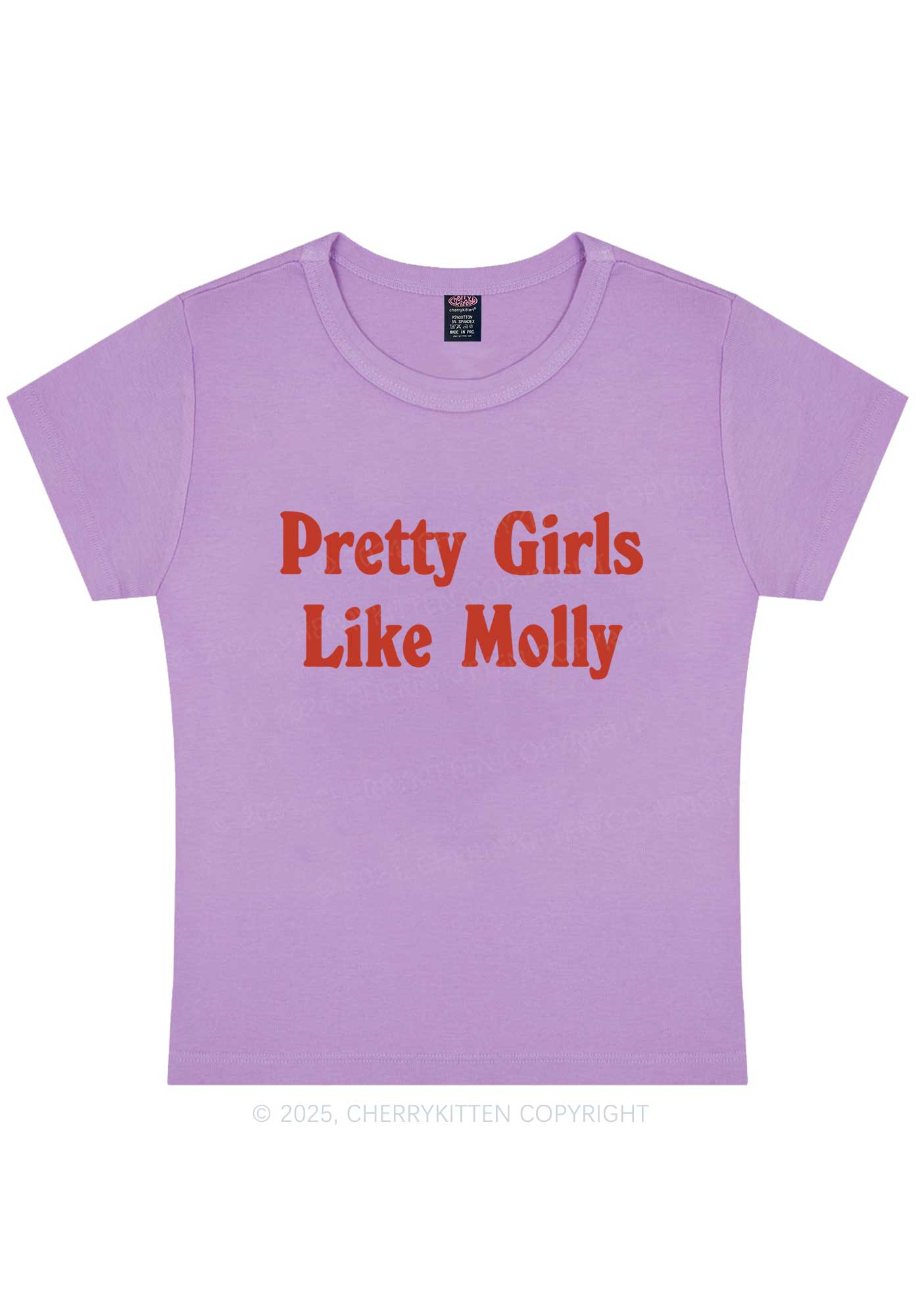 Pretty Girls Like Molly Y2K Baby Tee Cherrykitten - Image 6