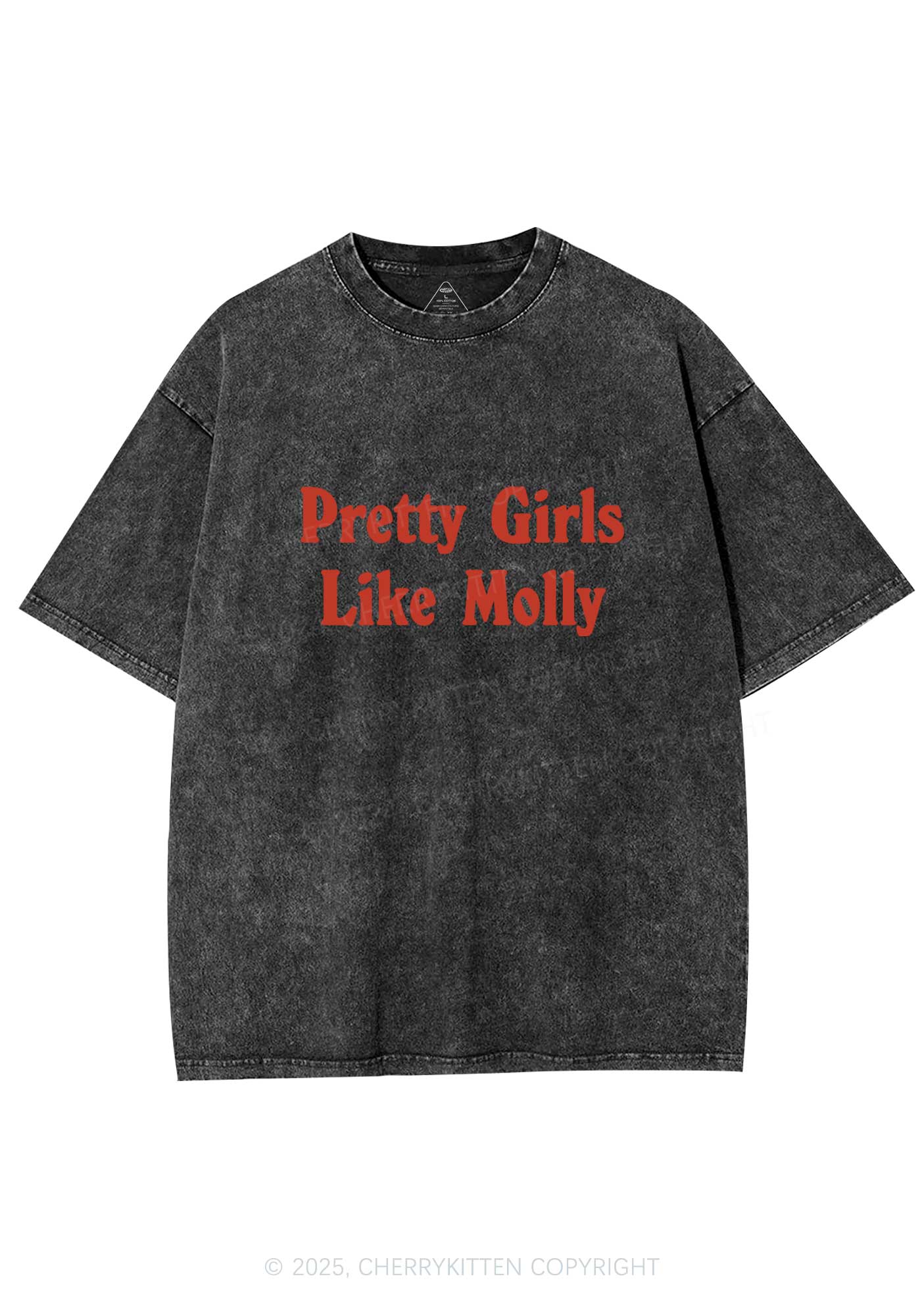 Pretty Girls Like Molly Y2K Washed Tee Cherrykitten - Image 3