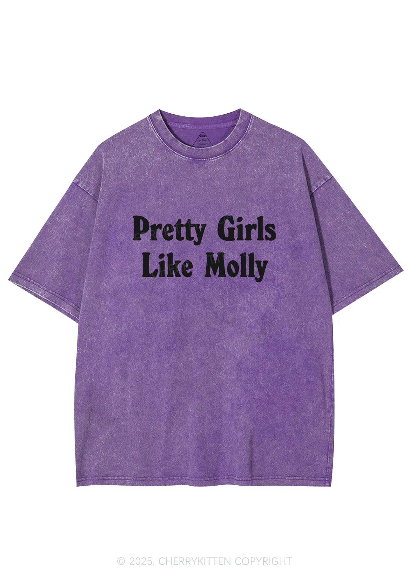 Pretty Girls Like Molly Y2K Washed Tee Cherrykitten - Image 5
