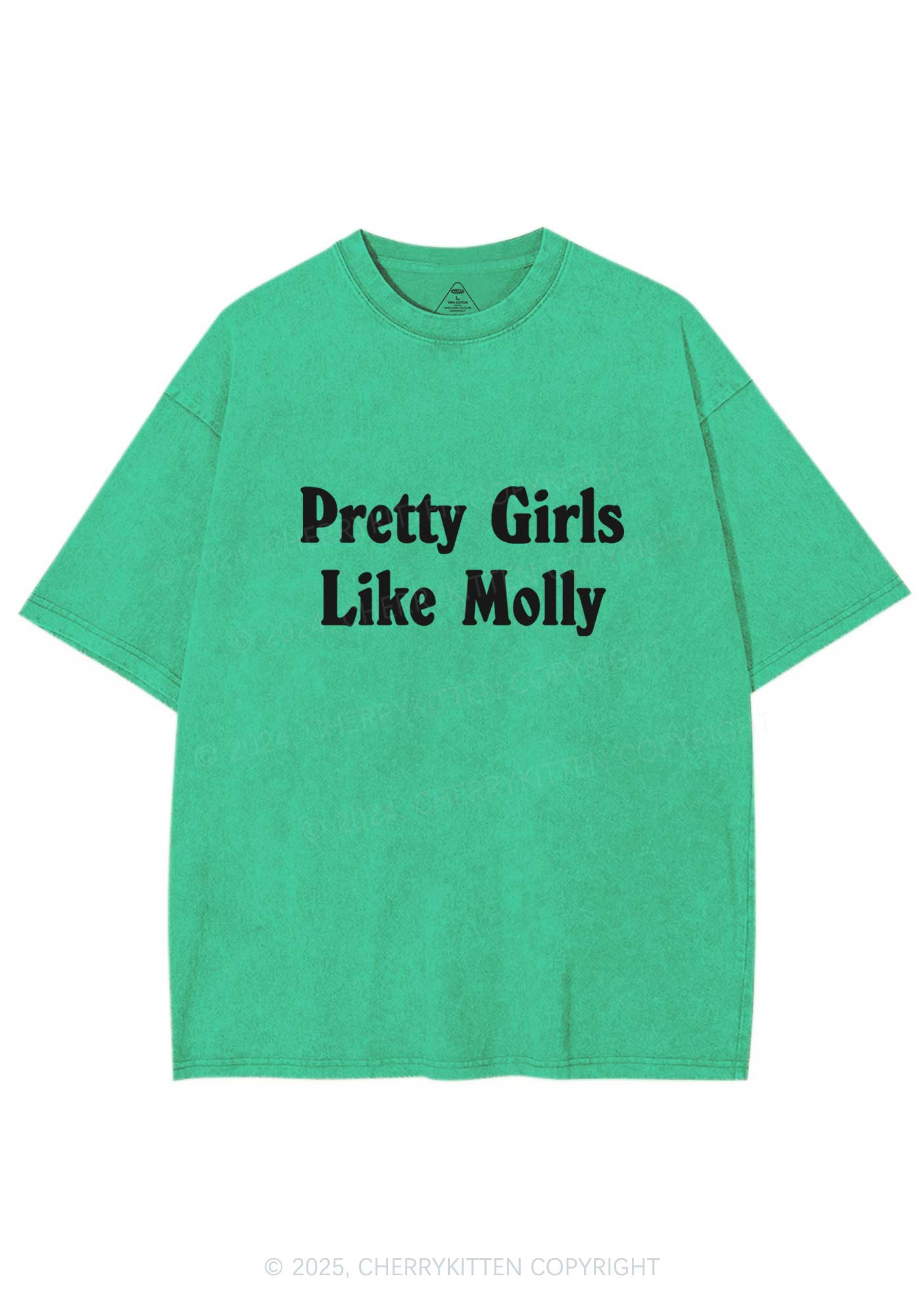 Pretty Girls Like Molly Y2K Washed Tee Cherrykitten - Image 6