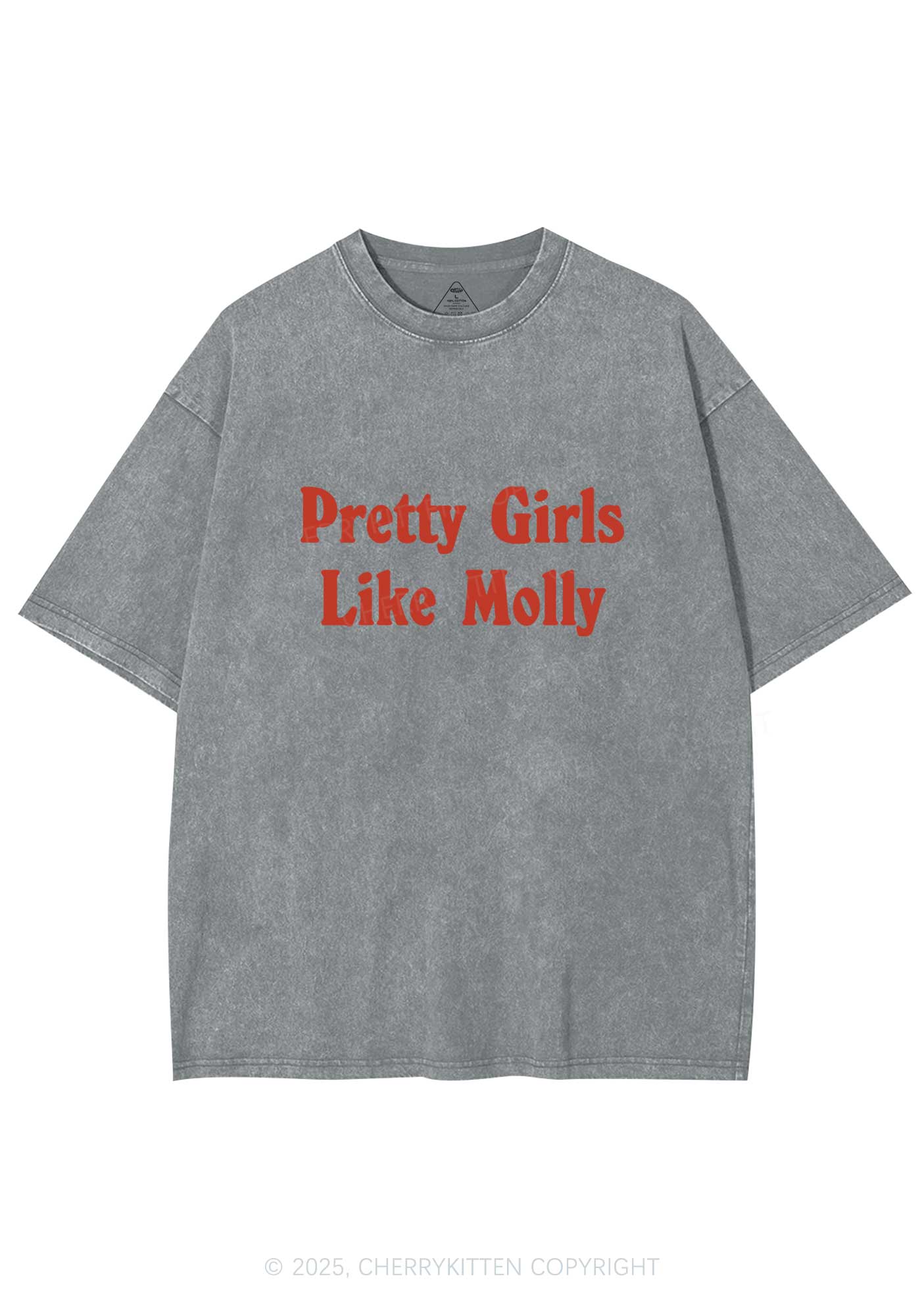 Pretty Girls Like Molly Y2K Washed Tee Cherrykitten - Image 7