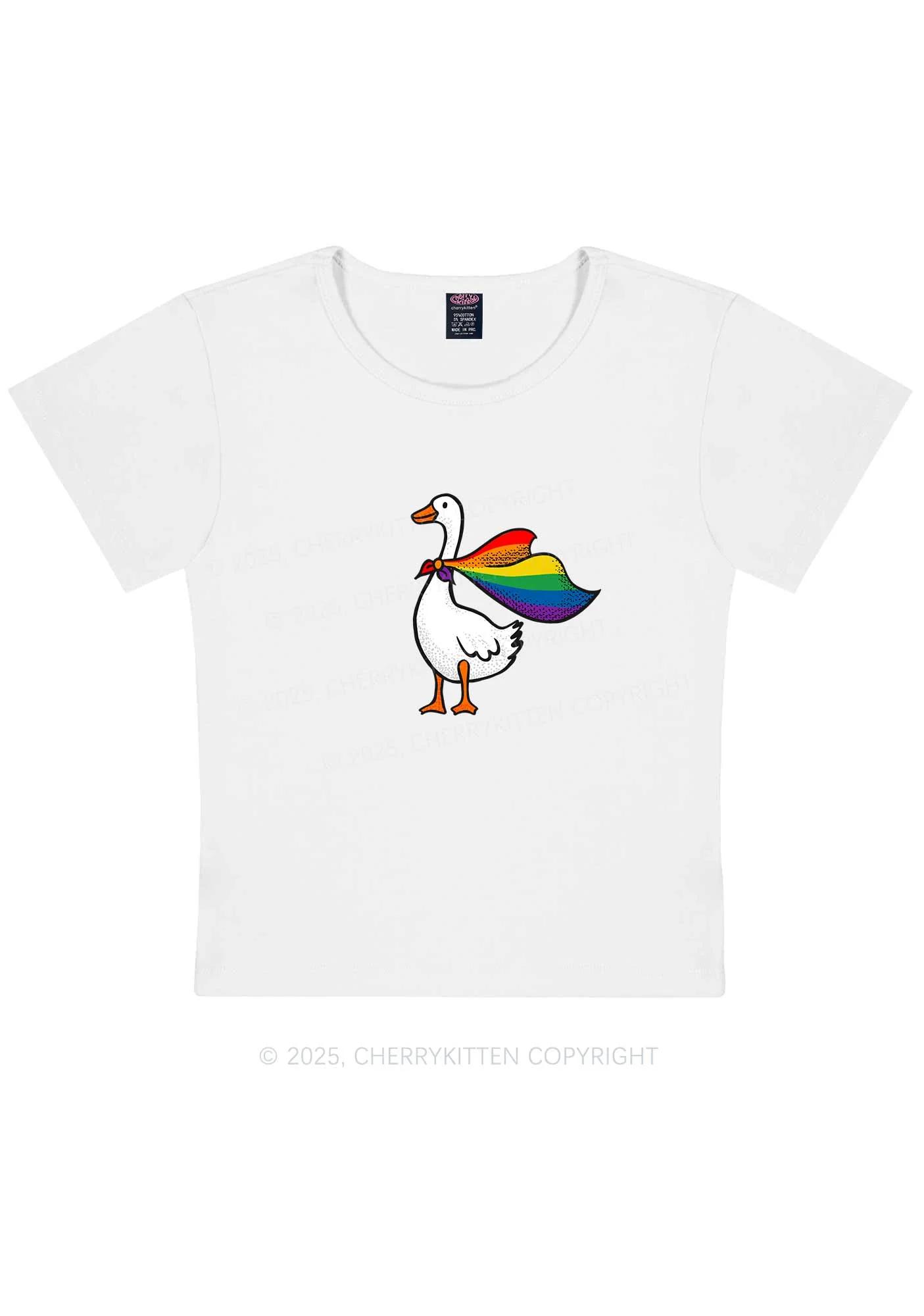 Pride Goose Y2K Baby Tee Cherrykitten - Image 4