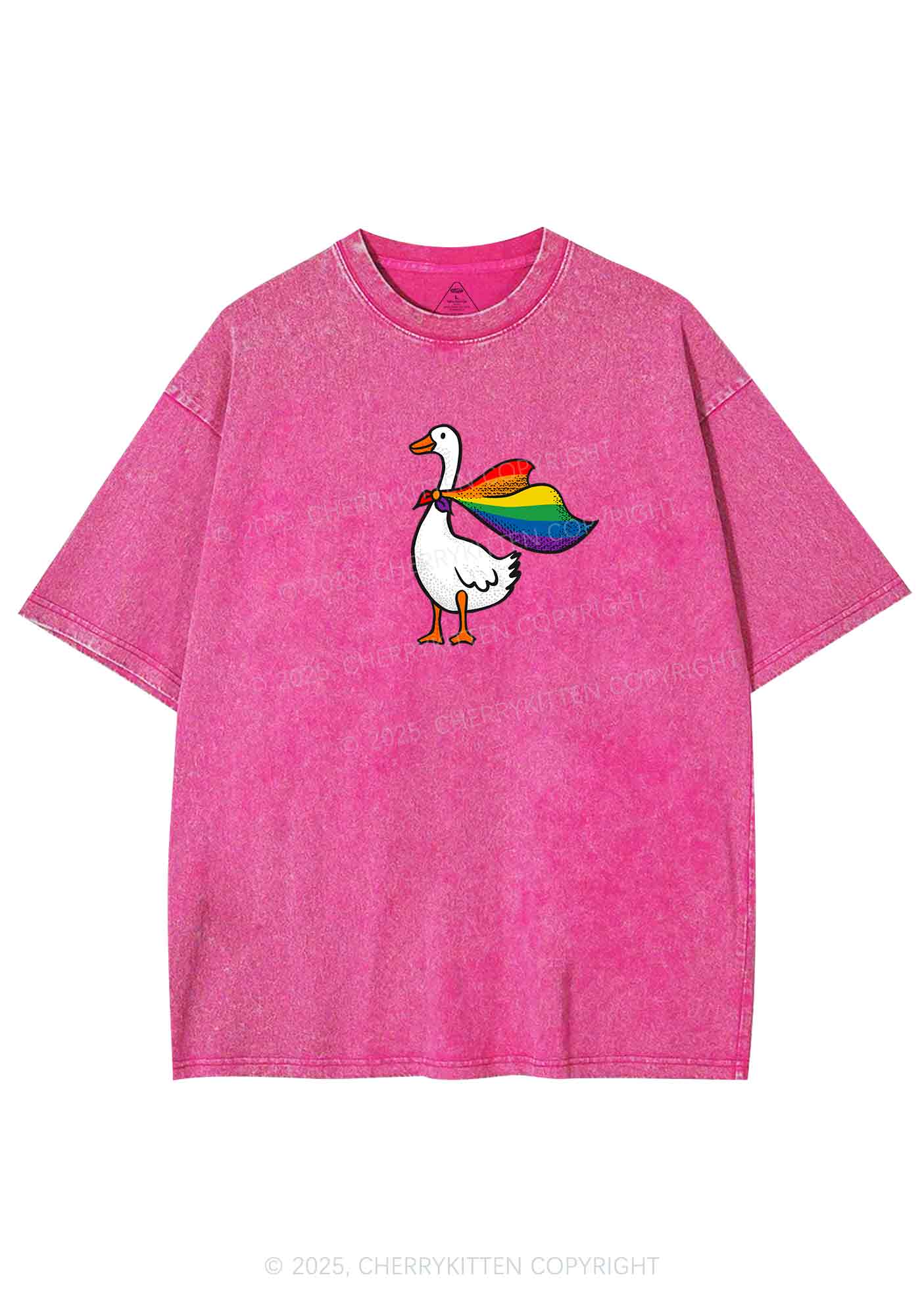 Pride Goose Y2K Shirts Washed Tee Cherrykitten - Image 3