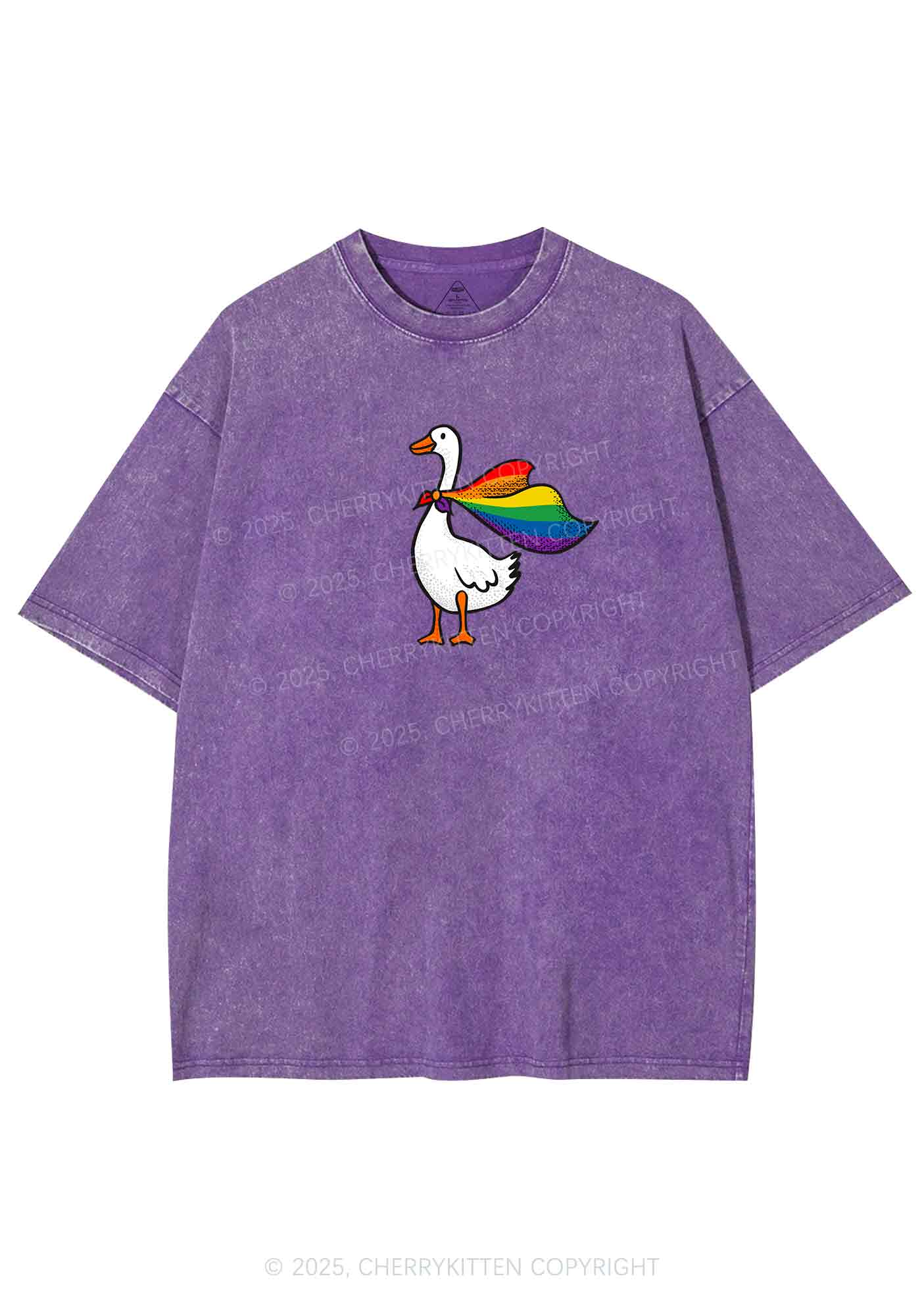Pride Goose Y2K Shirts Washed Tee Cherrykitten - Image 4