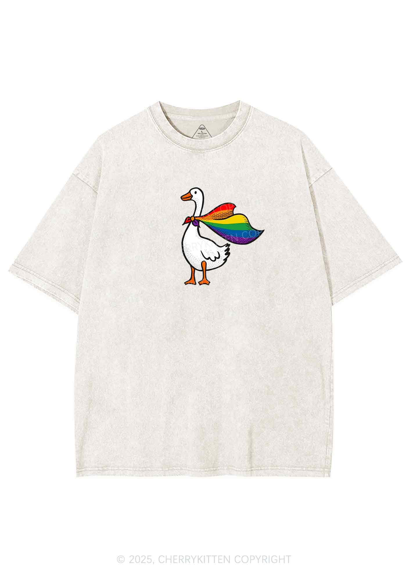 Pride Goose Y2K Shirts Washed Tee Cherrykitten - Image 5
