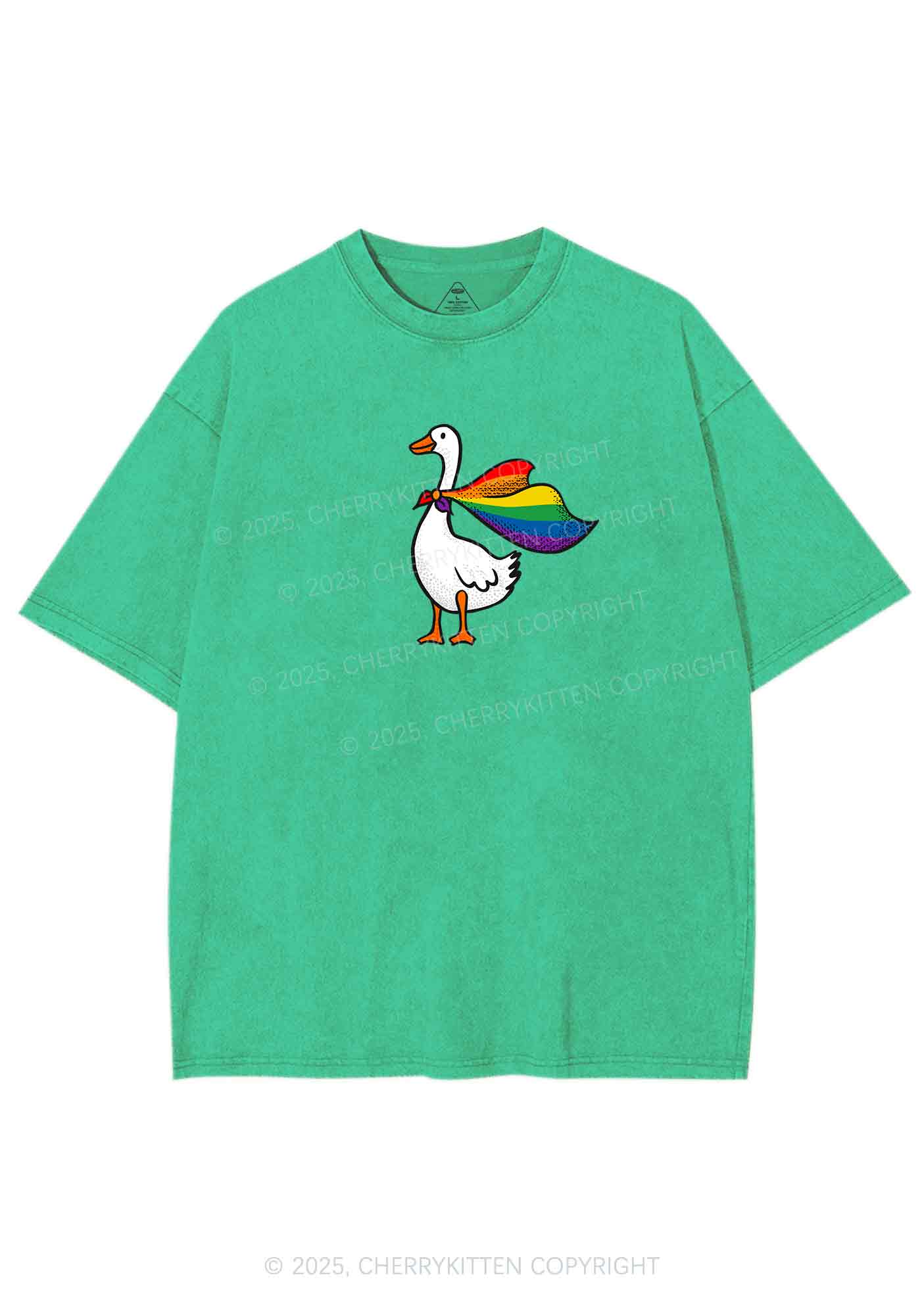 Pride Goose Y2K Shirts Washed Tee Cherrykitten - Image 6