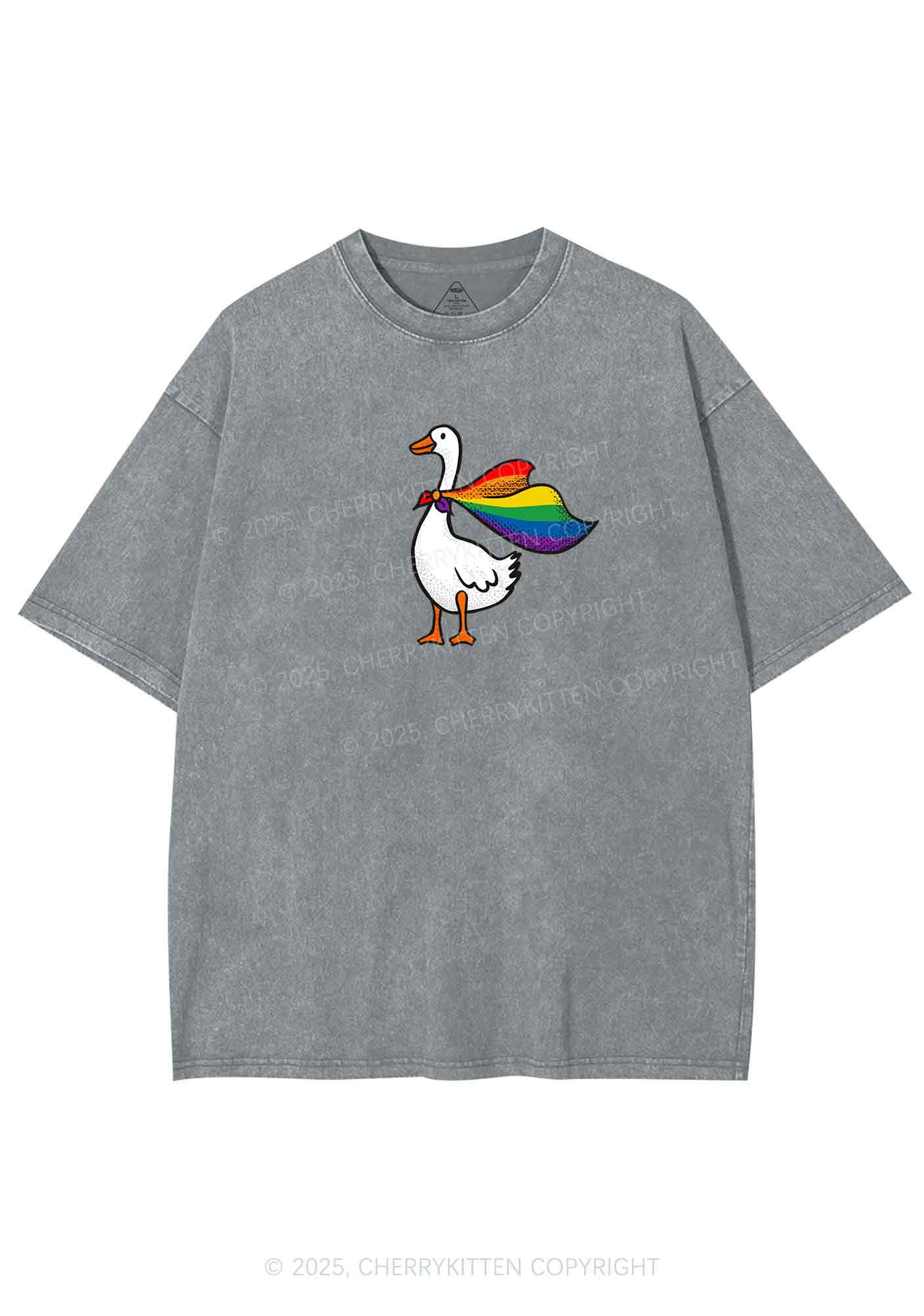 Pride Goose Y2K Shirts Washed Tee Cherrykitten - Image 7