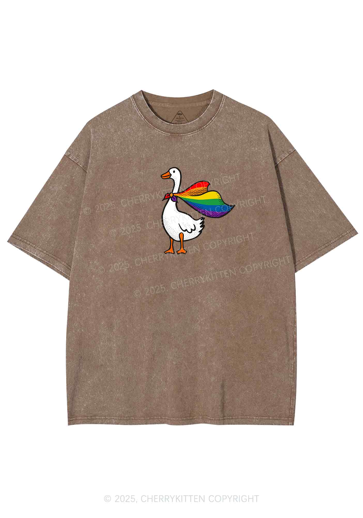 Pride Goose Y2K Shirts Washed Tee Cherrykitten - Image 8