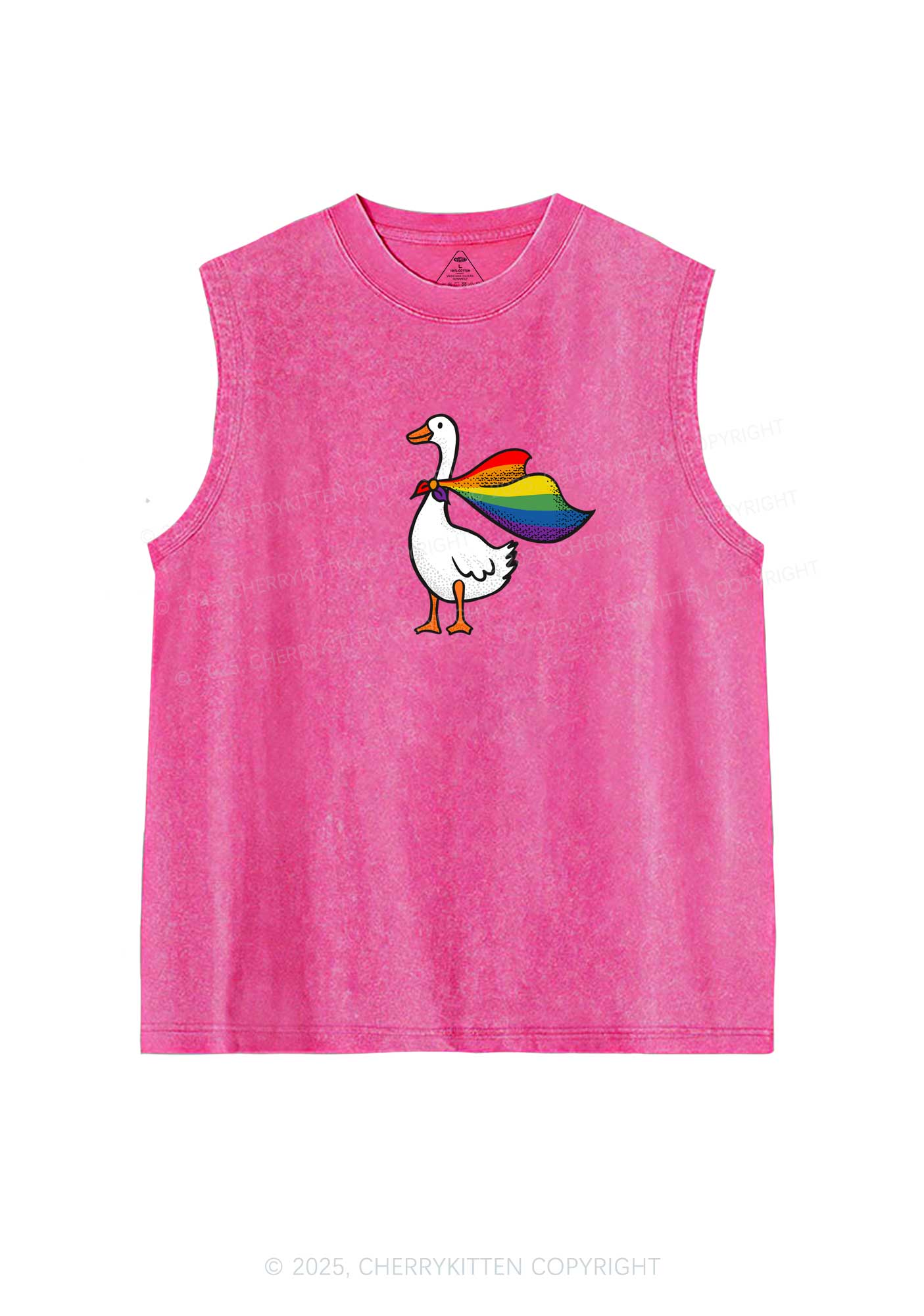 Pride Goose Y2K Washed Muscle Tank Cherrykitten - Image 3