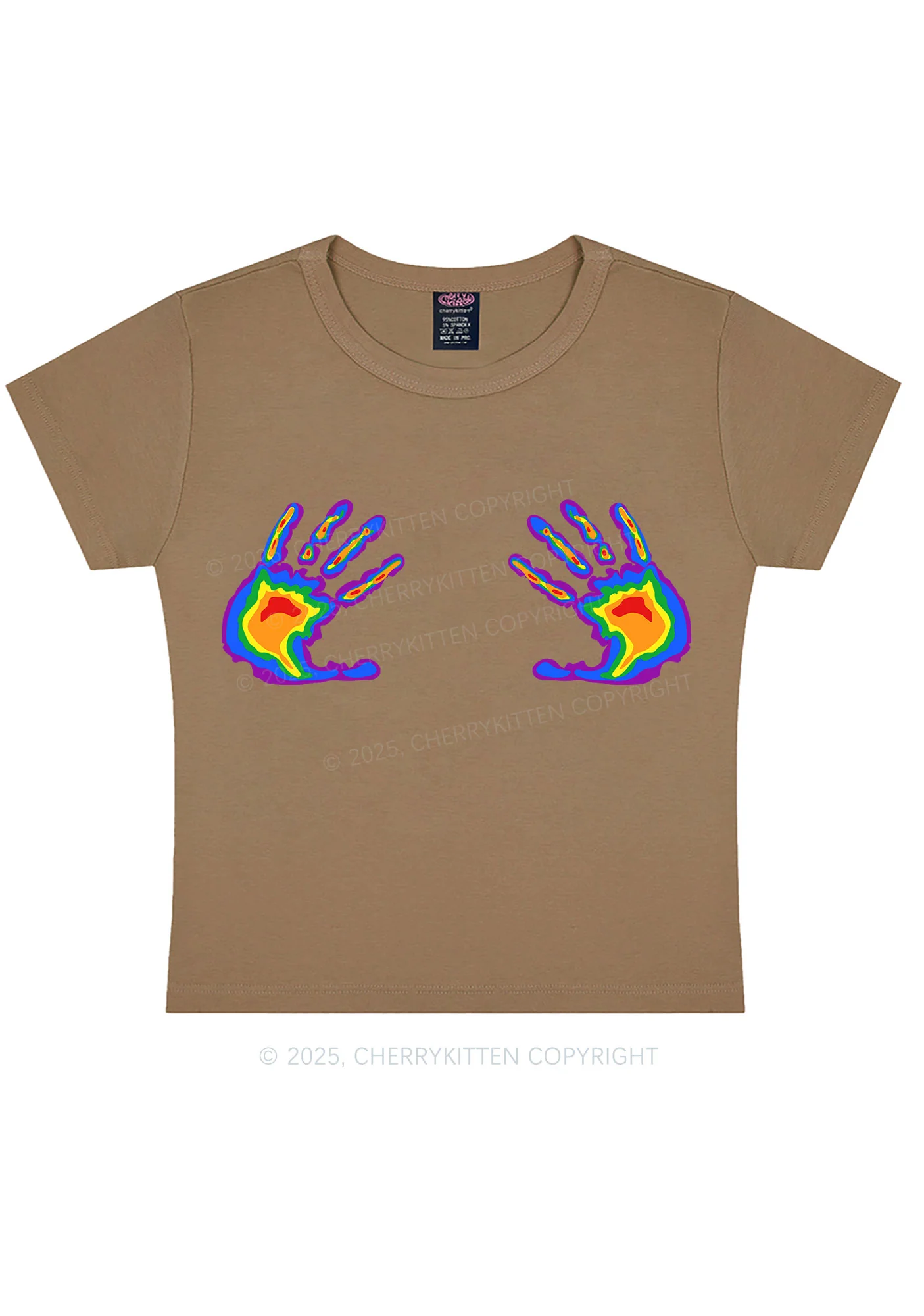 Pride Thermal Hands Y2K Baby Tee Cherrykitten - Image 10