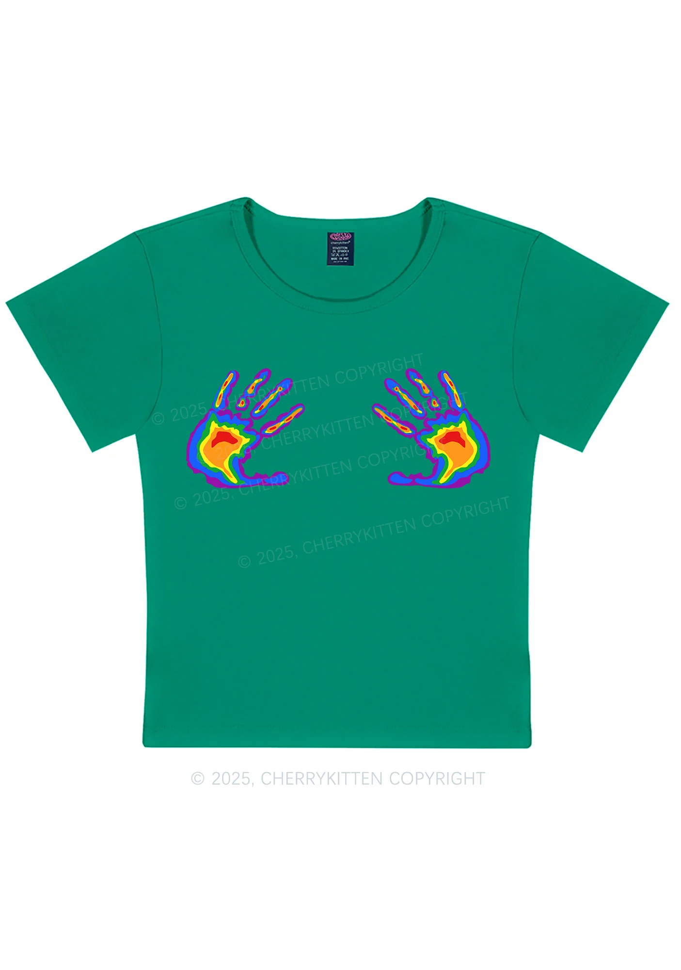 Pride Thermal Hands Y2K Baby Tee Cherrykitten - Image 13