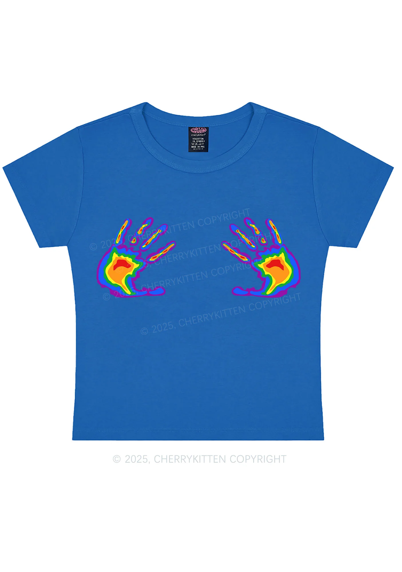 Pride Thermal Hands Y2K Baby Tee Cherrykitten - Image 9
