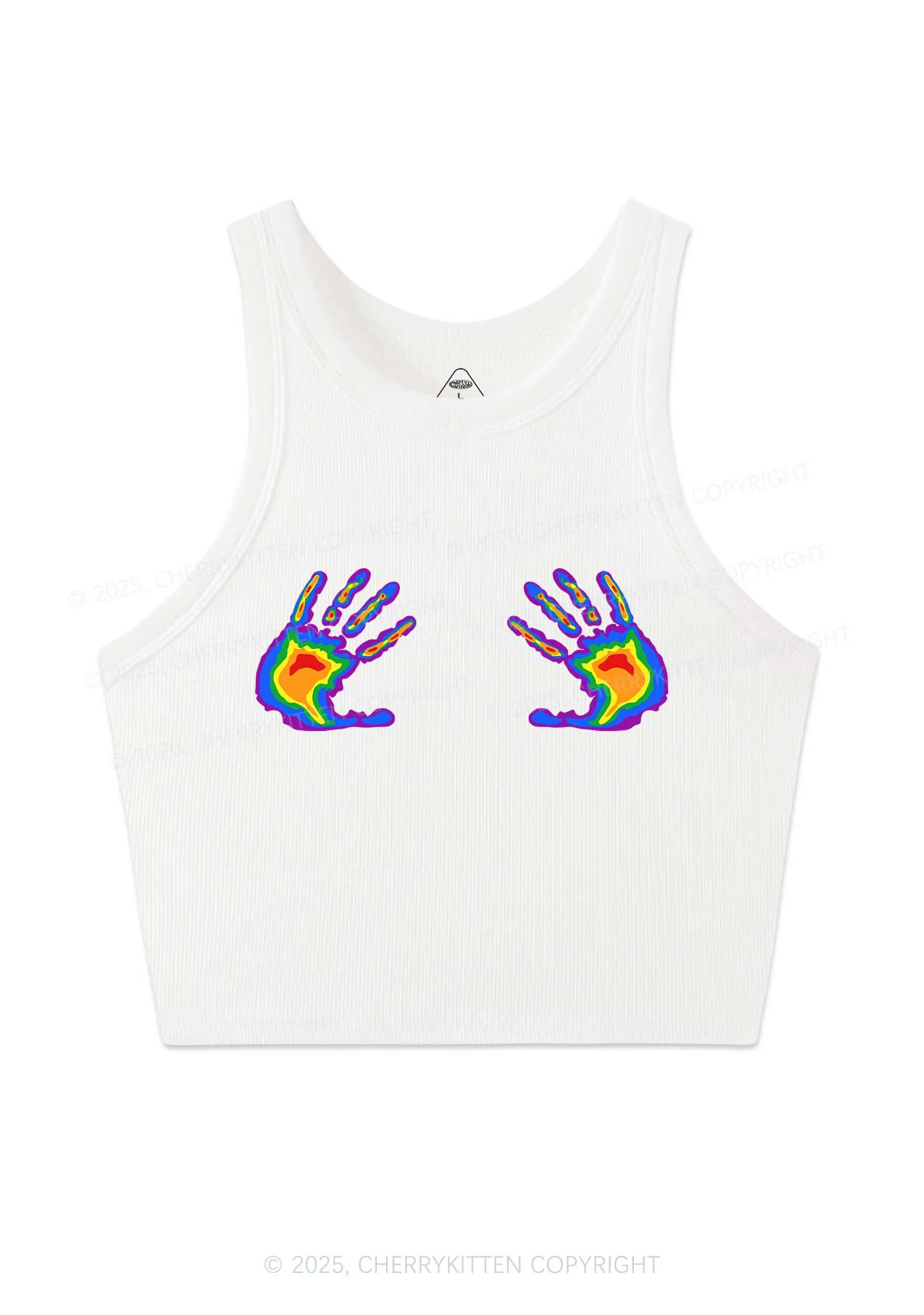 Pride Thermal Hands Y2K Crop Tank Top Cherrykitten