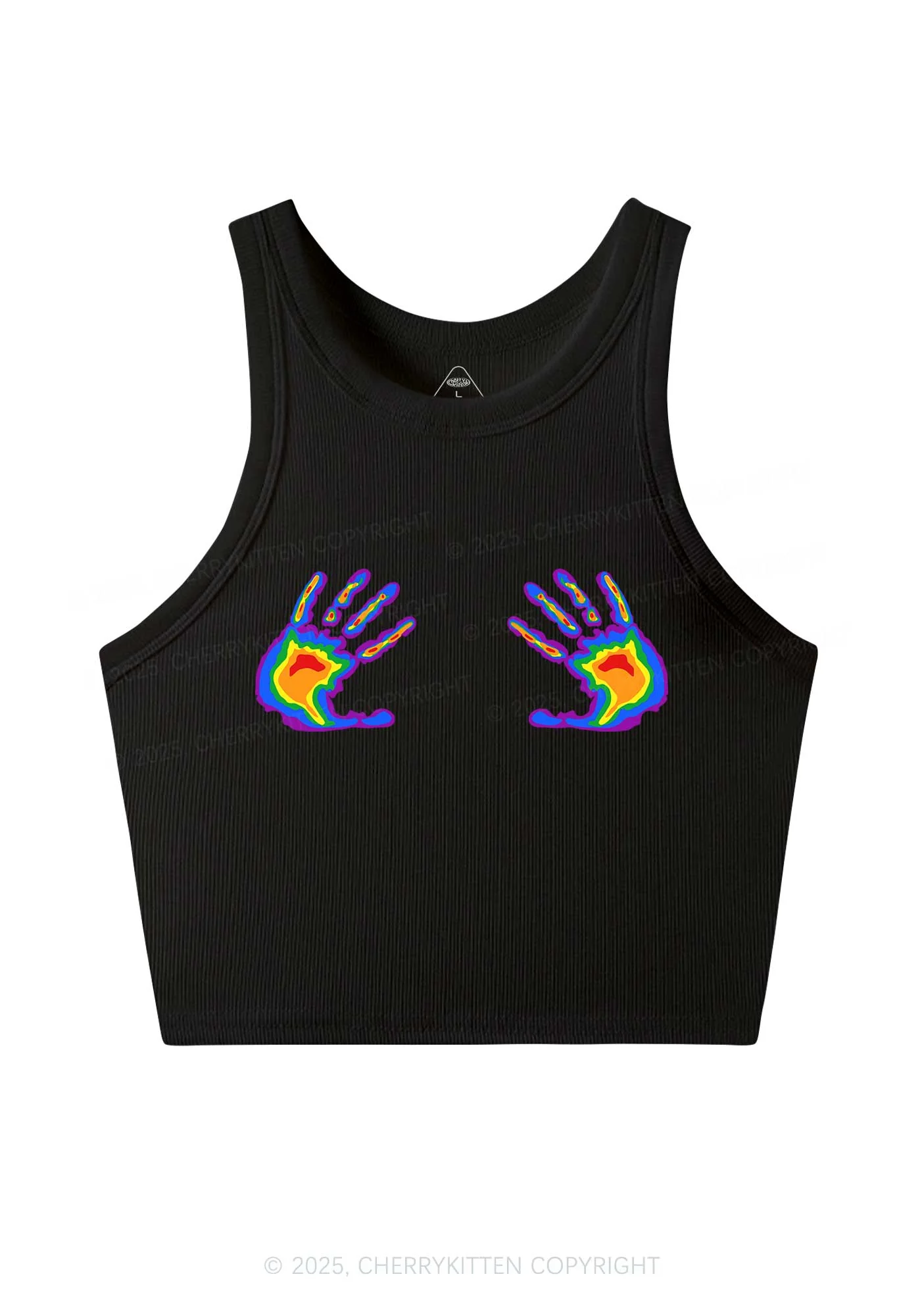 Pride Thermal Hands Y2K Crop Tank Top Cherrykitten - Image 3