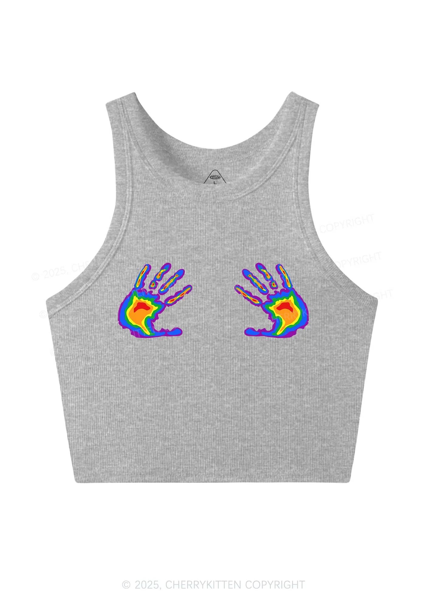 Pride Thermal Hands Y2K Crop Tank Top Cherrykitten - Image 4