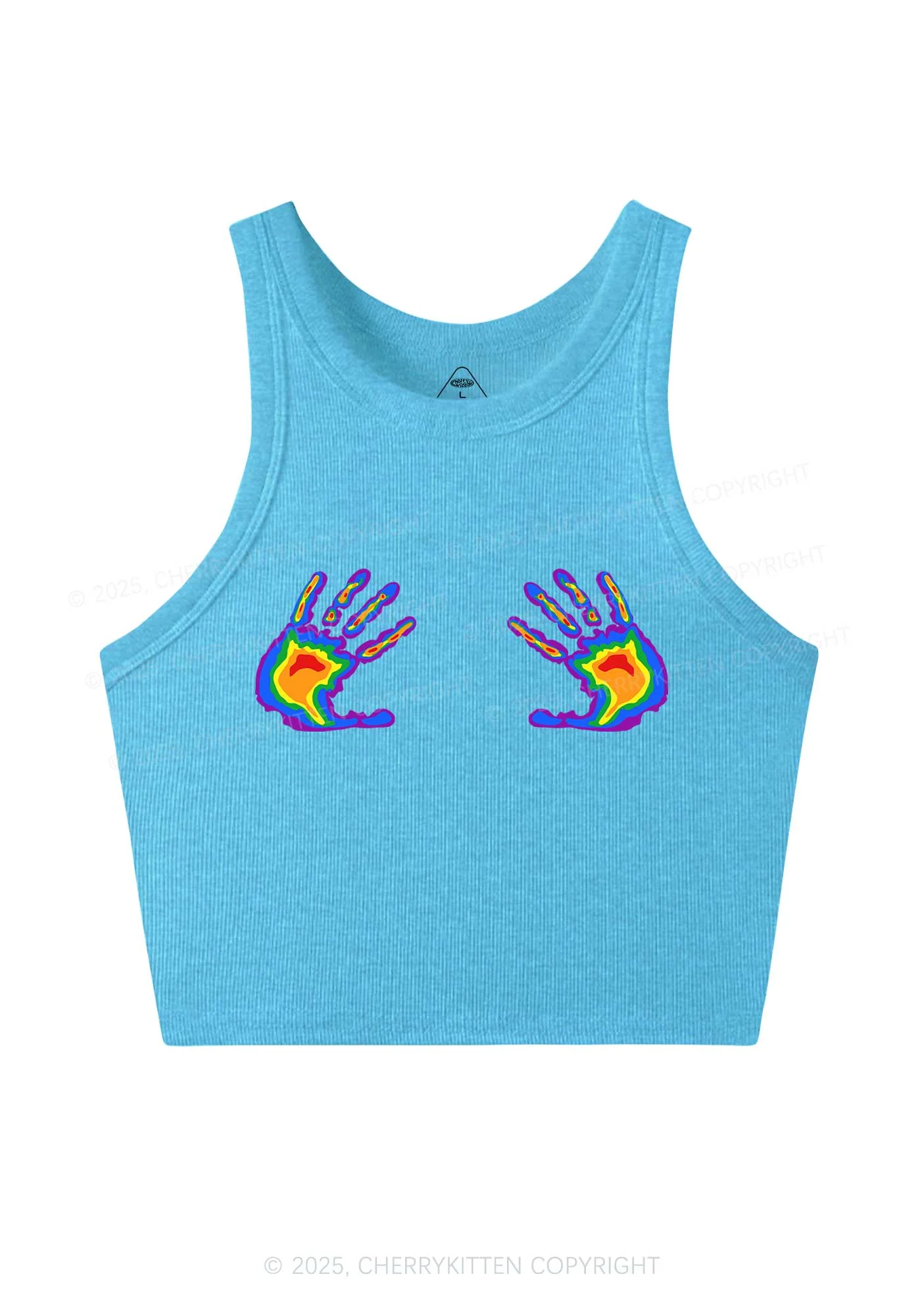 Pride Thermal Hands Y2K Crop Tank Top Cherrykitten - Image 5