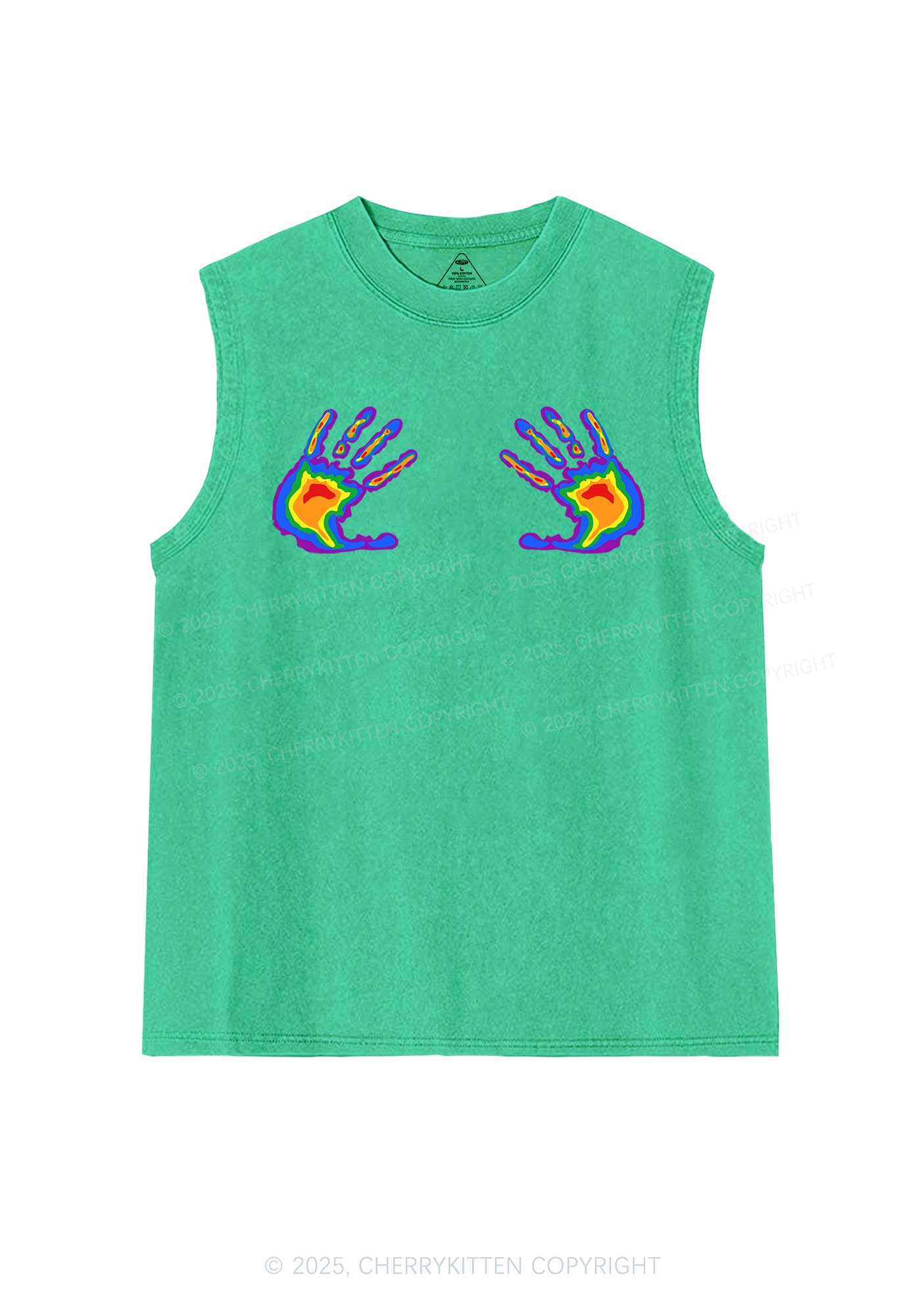 Pride Thermal Hands Y2K Washed Muscle Tank Cherrykitten - Image 5
