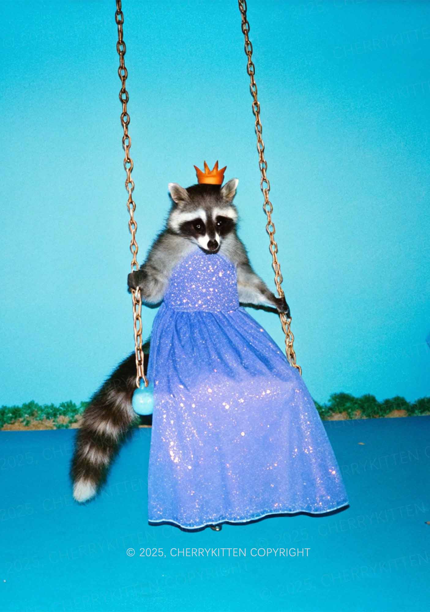 Princess Raccoon Y2K Mesh Long Sleeve Crop Top Cherrykitten - Image 2