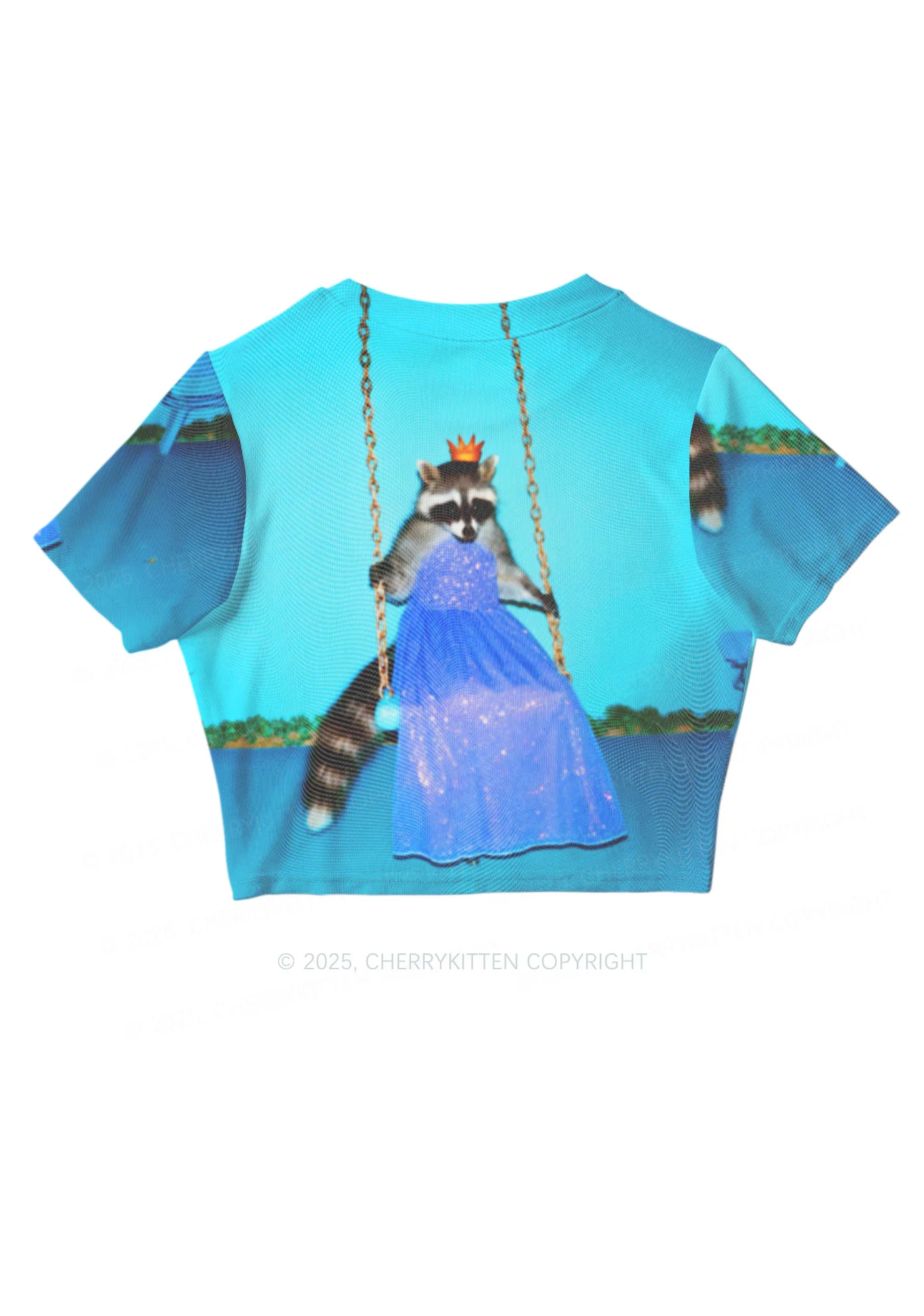 Princess Raccoon Y2K Mesh Crop Top Cherrykitten - Image 3