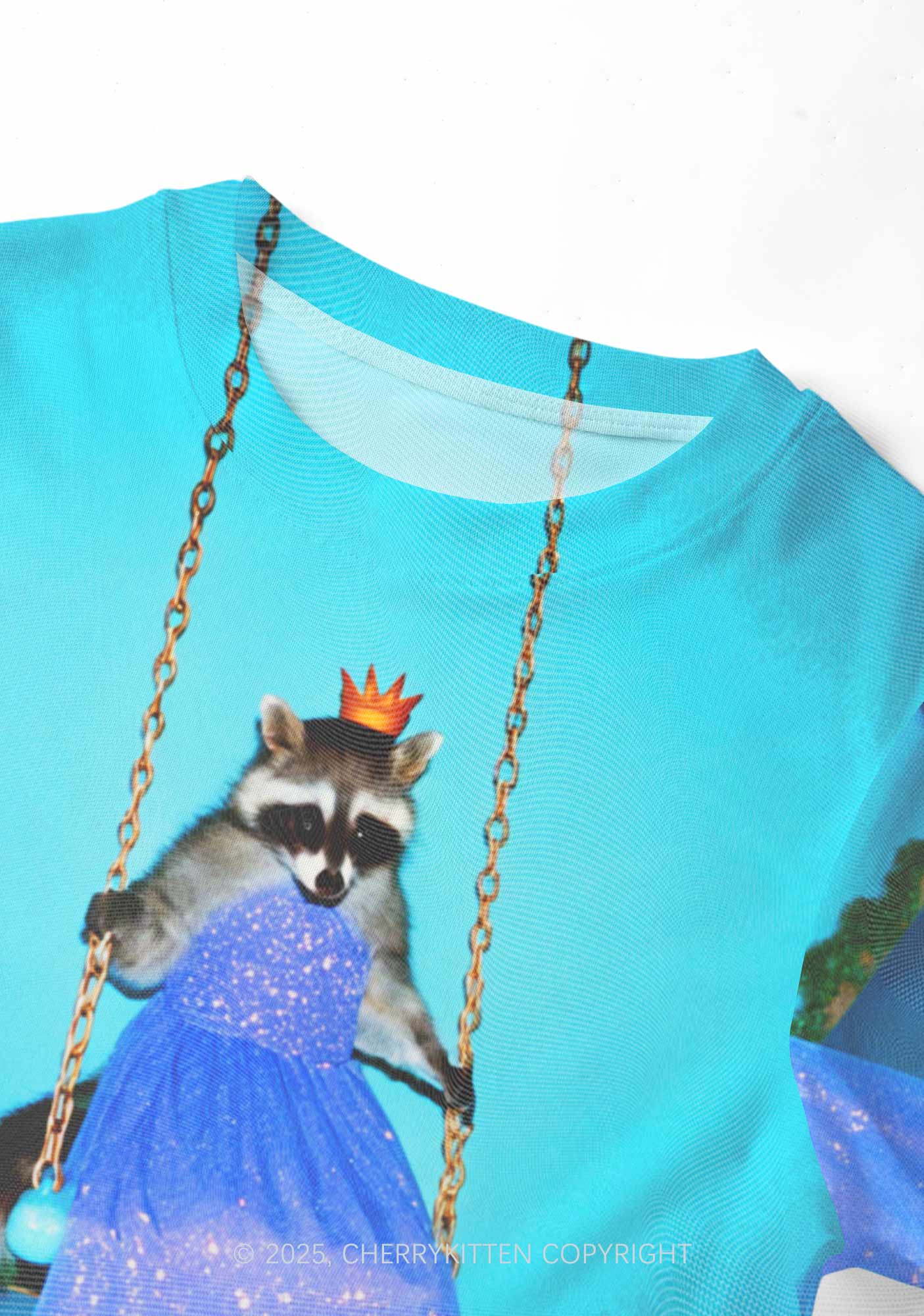 Princess Raccoon Y2K Mesh Crop Top Cherrykitten - Image 4