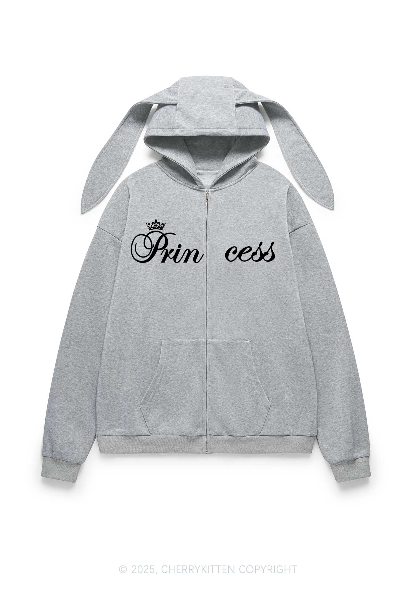Princess Y2K Bunny Ear Zip Hoodie Cherrykitten - Image 4