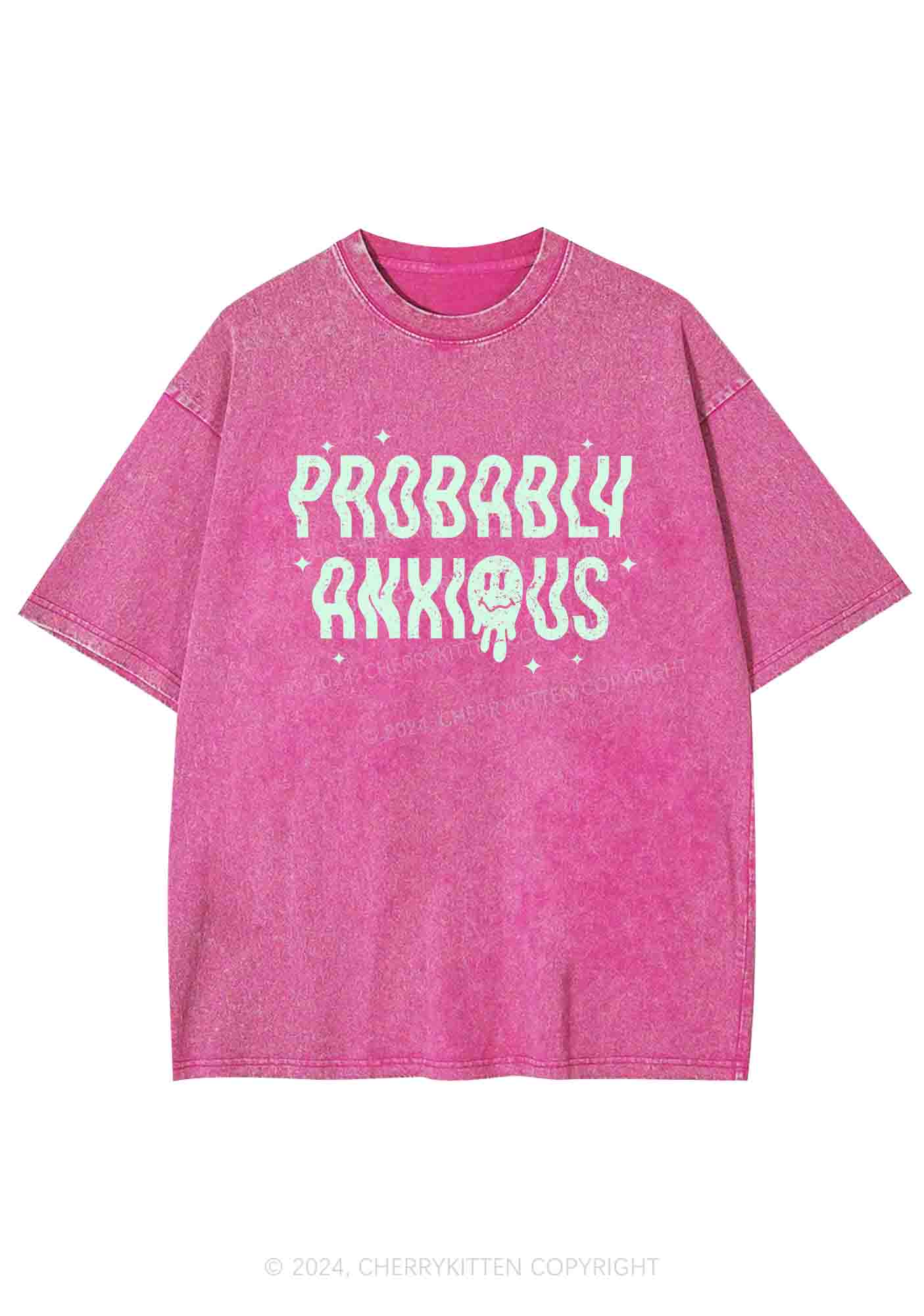 Probably Anxious Grimace Y2K Washed Tee Cherrykitten - Image 4