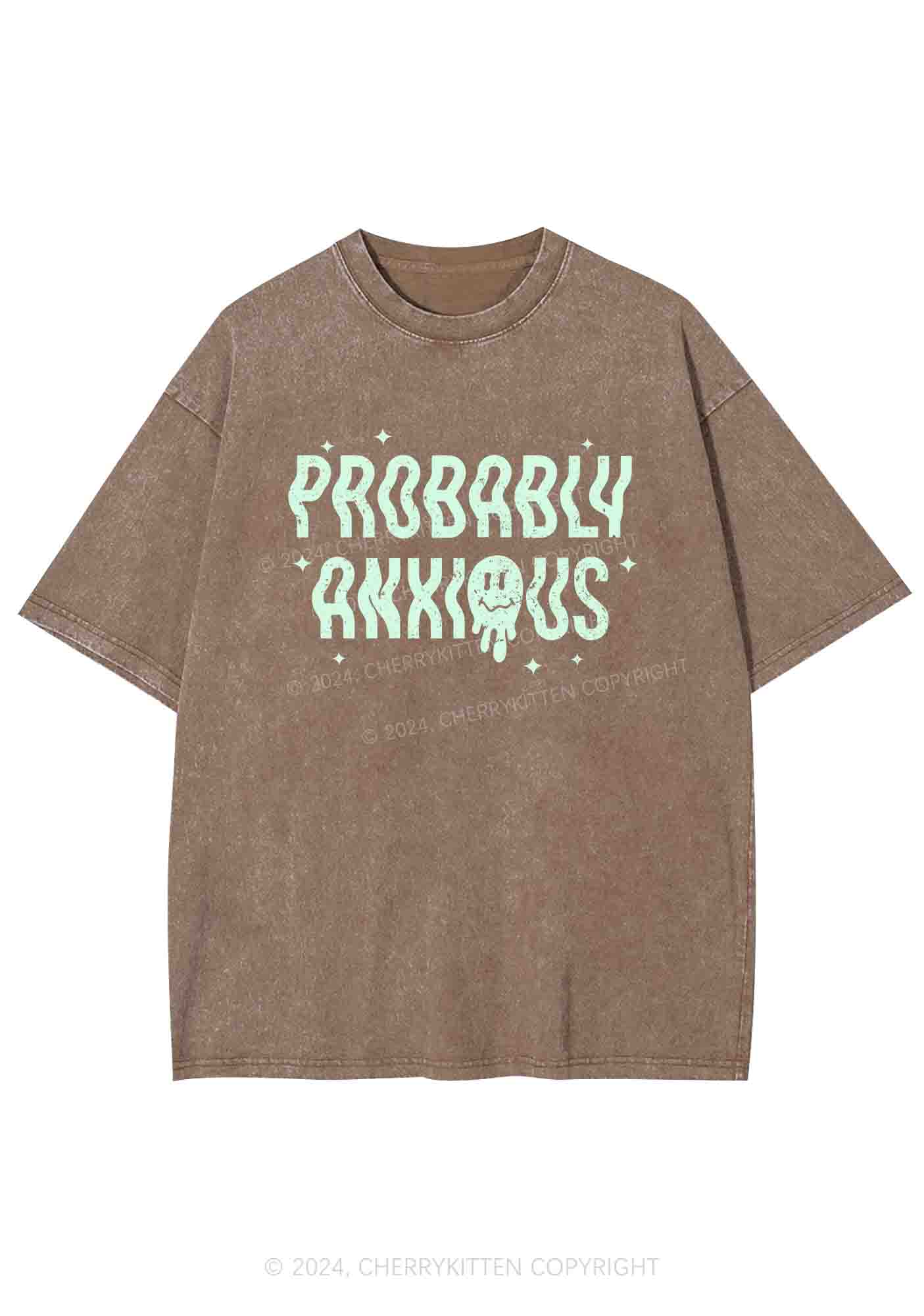 Probably Anxious Grimace Y2K Washed Tee Cherrykitten - Image 6