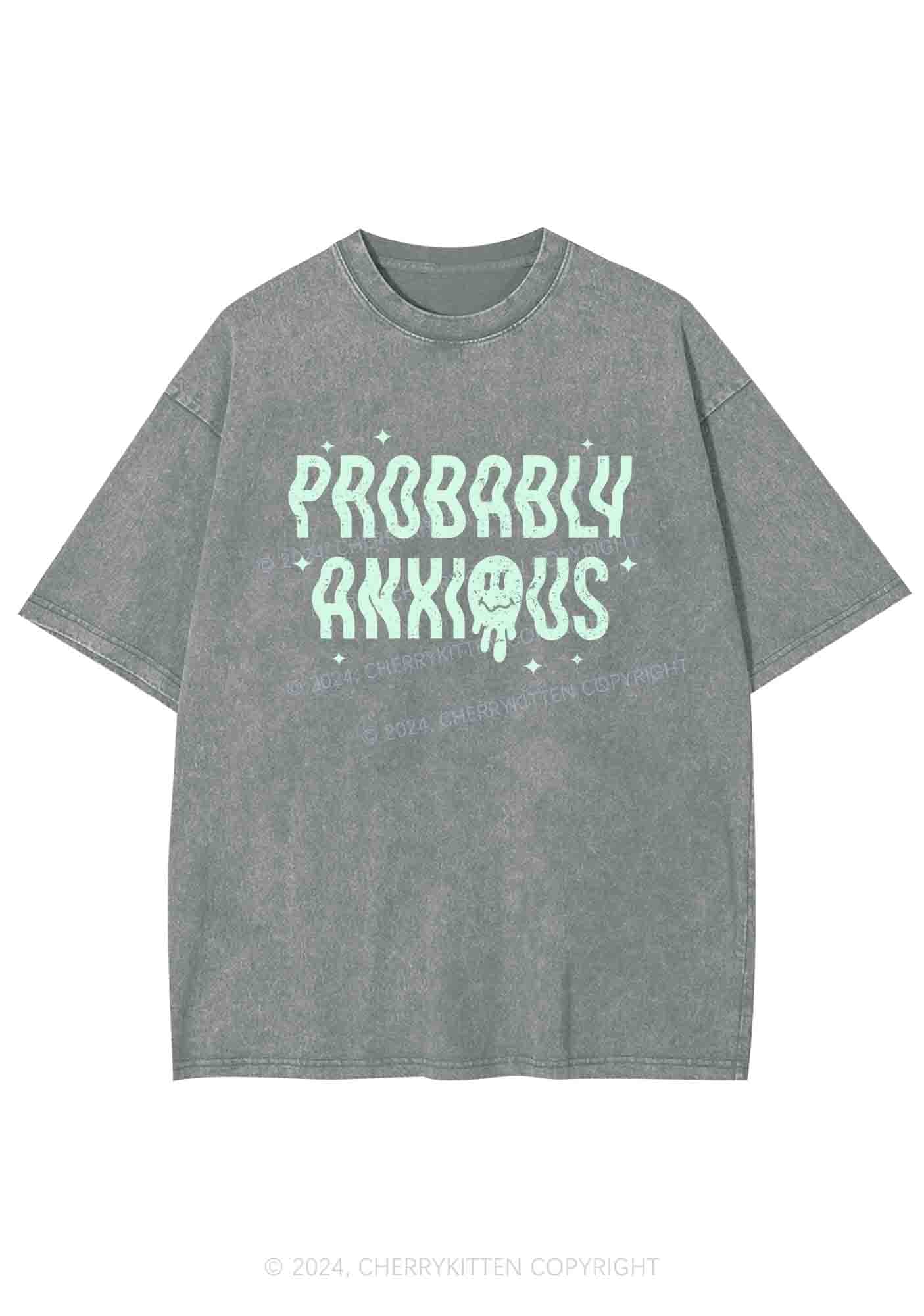 Probably Anxious Grimace Y2K Washed Tee Cherrykitten - Image 7
