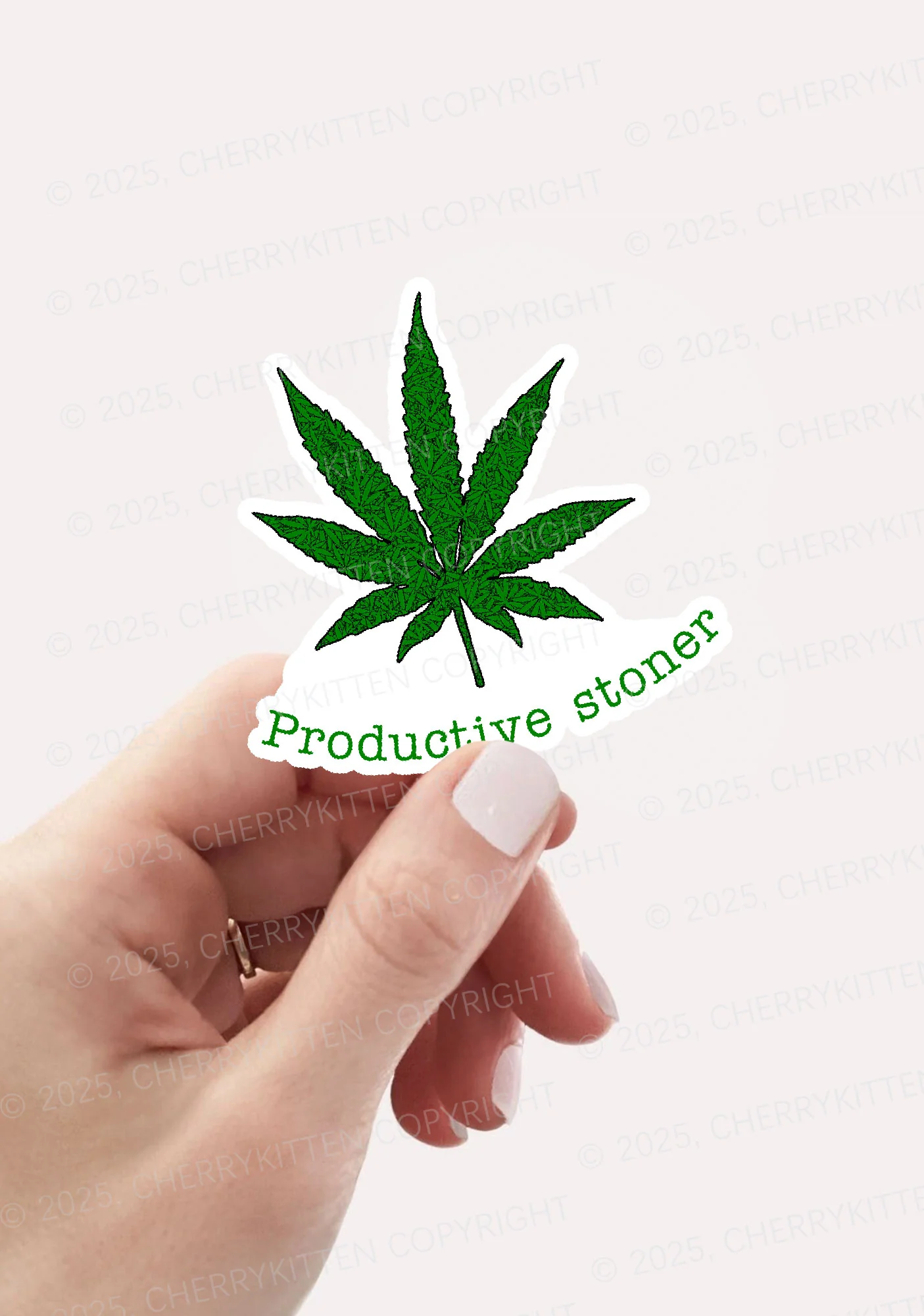 Productive Stoner 1Pc Y2K Sticker Cherrykitten - Image 2