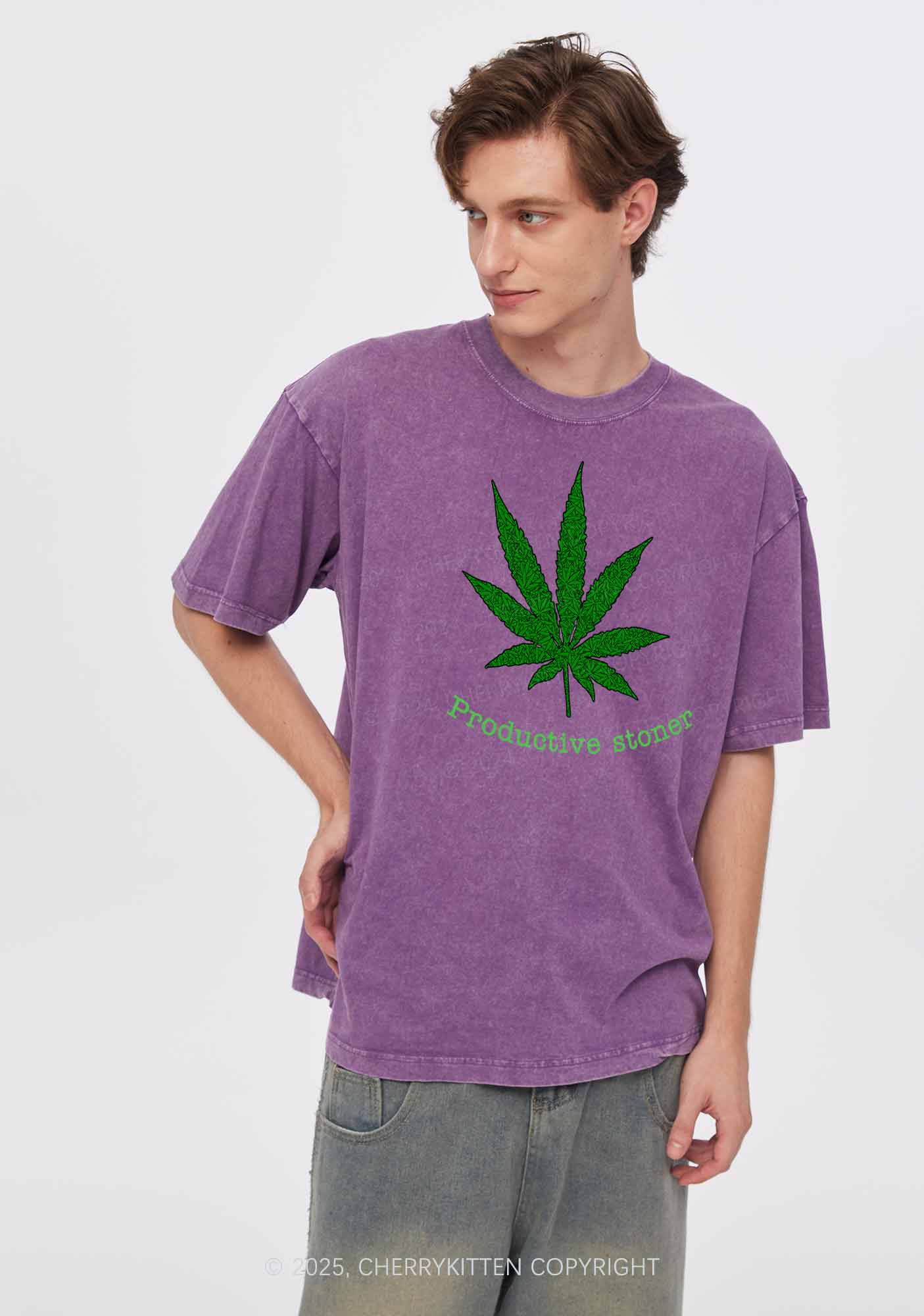 Productive Stoner Y2K Washed Tee Cherrykitten - Image 2