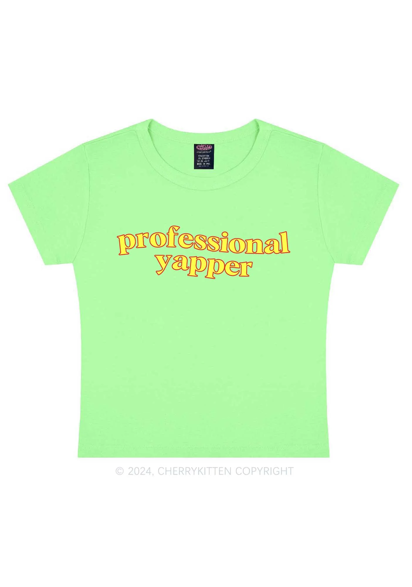 Professional Yapper Y2K Baby Tee Cherrykitten - Image 11