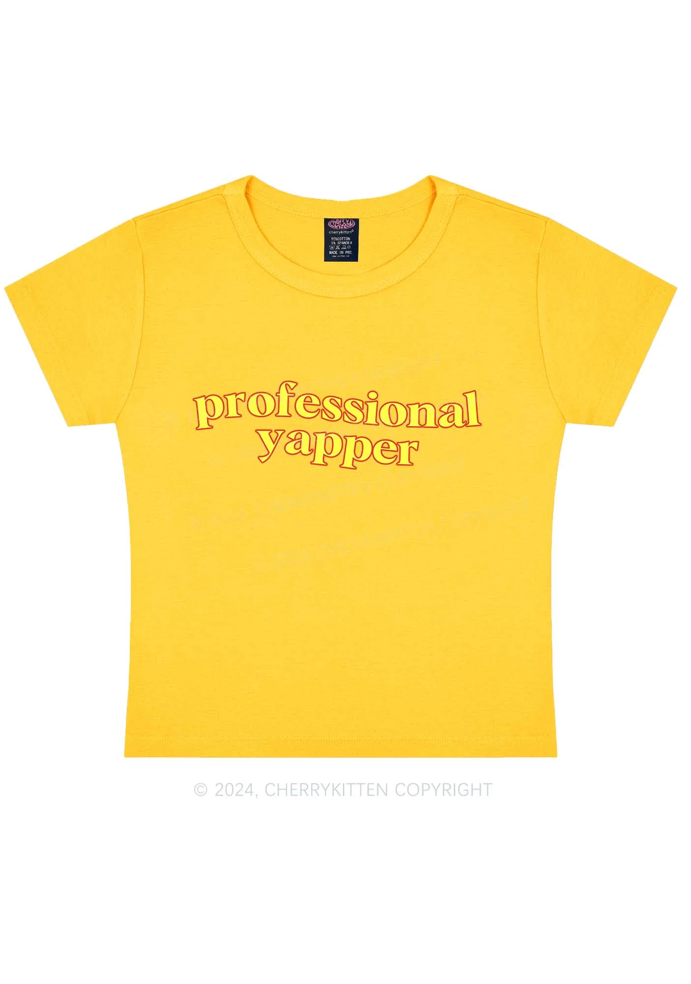 Professional Yapper Y2K Baby Tee Cherrykitten - Image 12