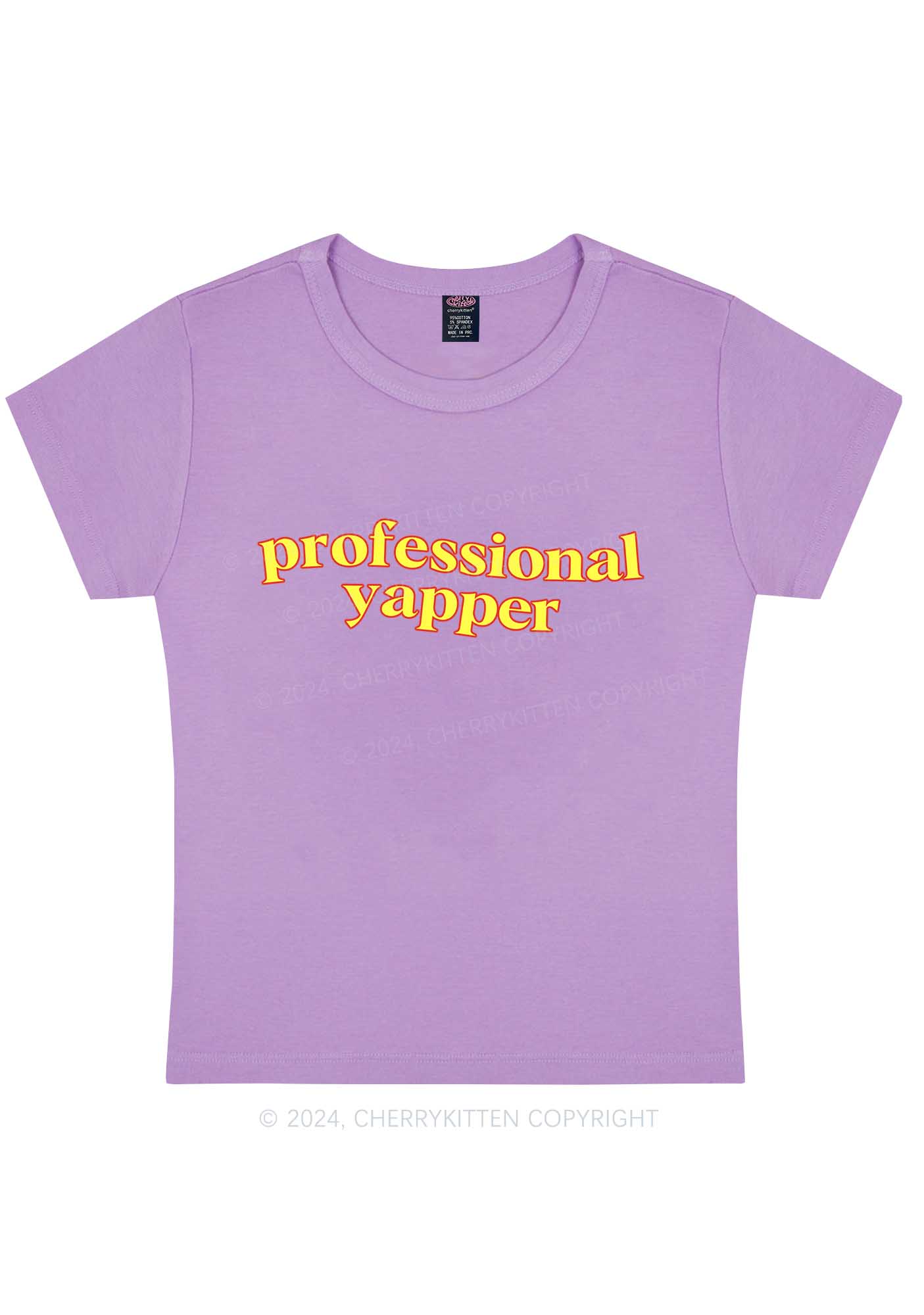 Professional Yapper Y2K Baby Tee Cherrykitten - Image 8