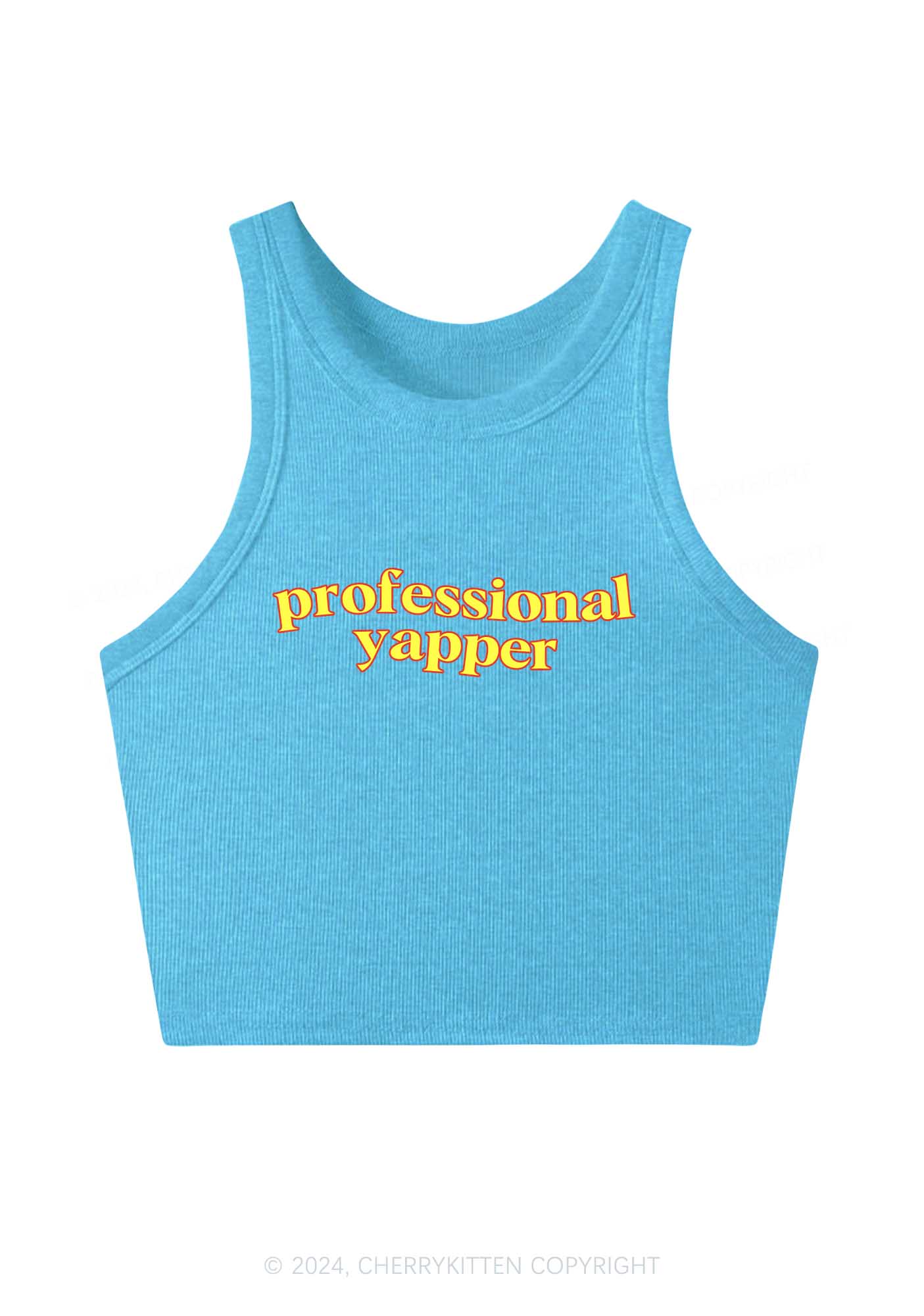 Professional Yapper Y2K Crop Tank Top Cherrykitten - Image 3
