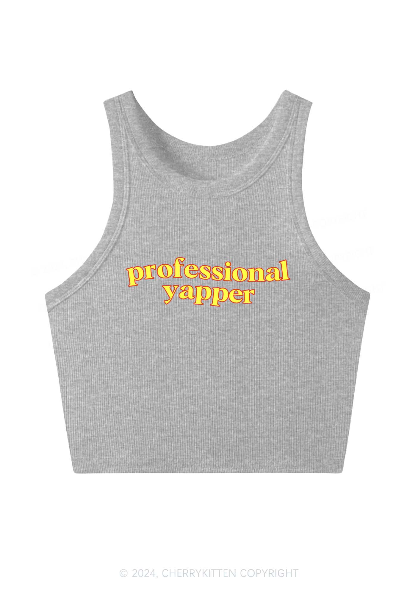 Professional Yapper Y2K Crop Tank Top Cherrykitten - Image 4