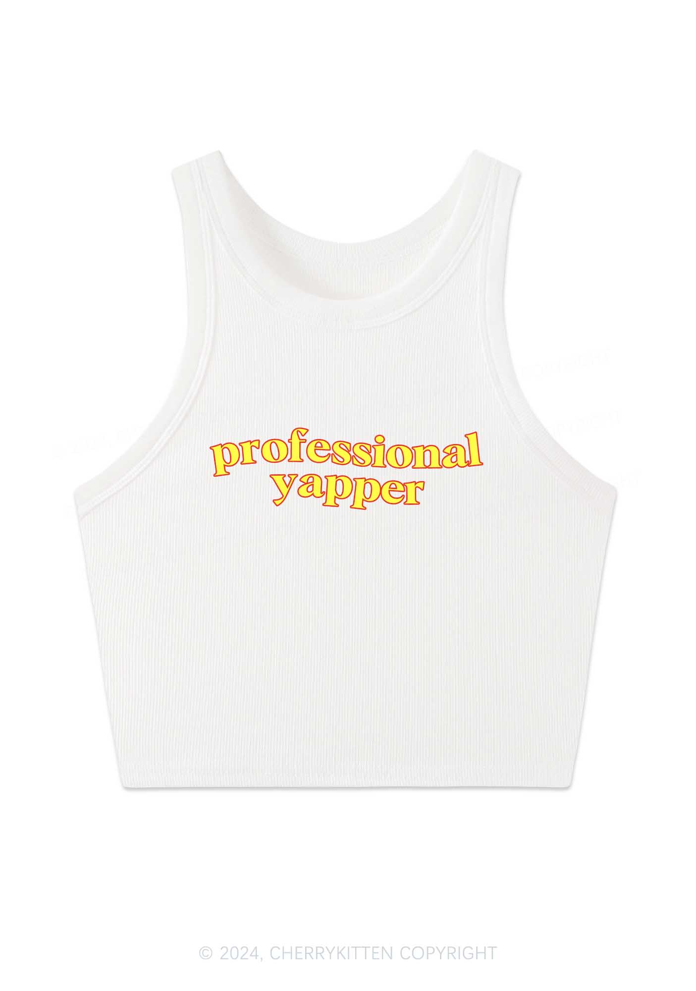 Professional Yapper Y2K Crop Tank Top Cherrykitten - Image 5
