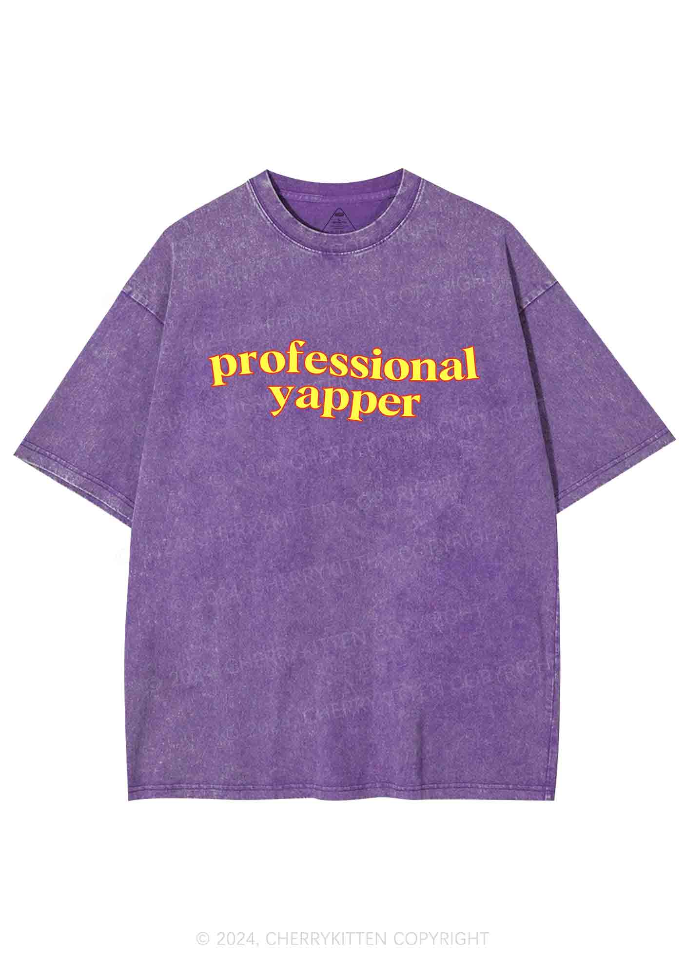 Professional Yapper Y2K Washed Tee Cherrykitten - Image 4