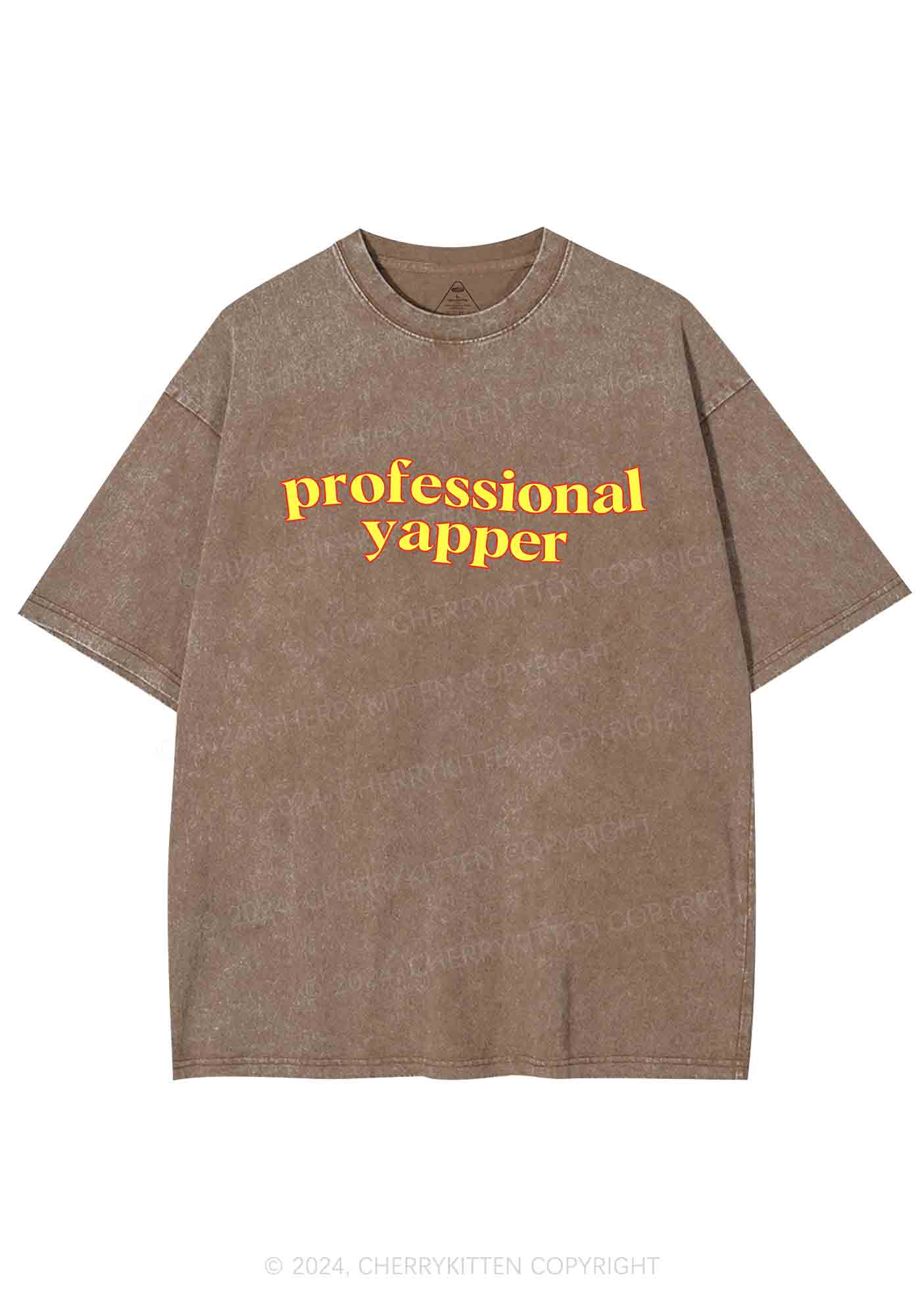 Professional Yapper Y2K Washed Tee Cherrykitten - Image 6