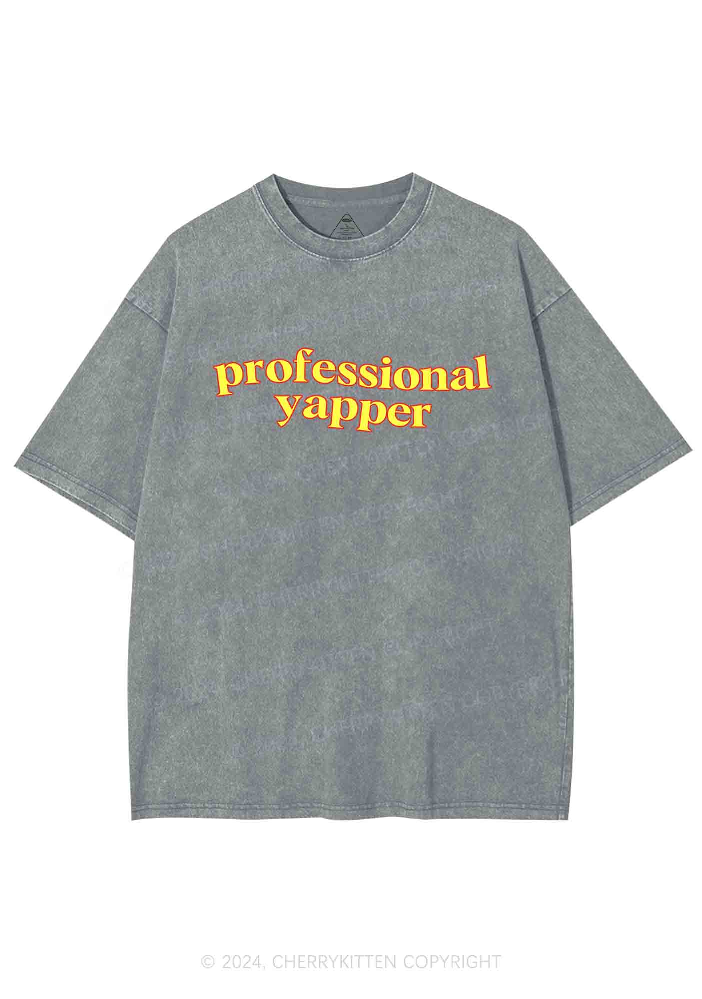 Professional Yapper Y2K Washed Tee Cherrykitten - Image 7