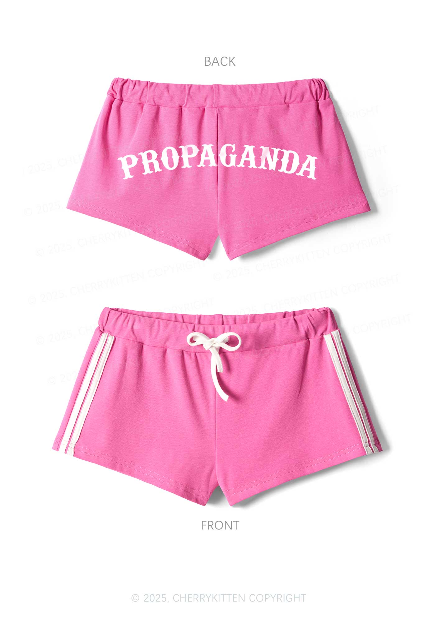 Propaganda Y2K Drawstring Mini Shorts Cherrykitten - Image 3