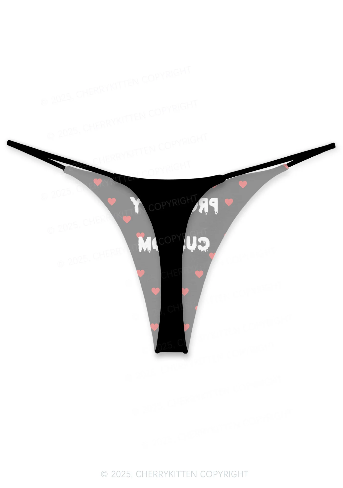 Property Of Custom Valentine's Day Y2K Print Couples Thong Set Cherrykitten - Image 3