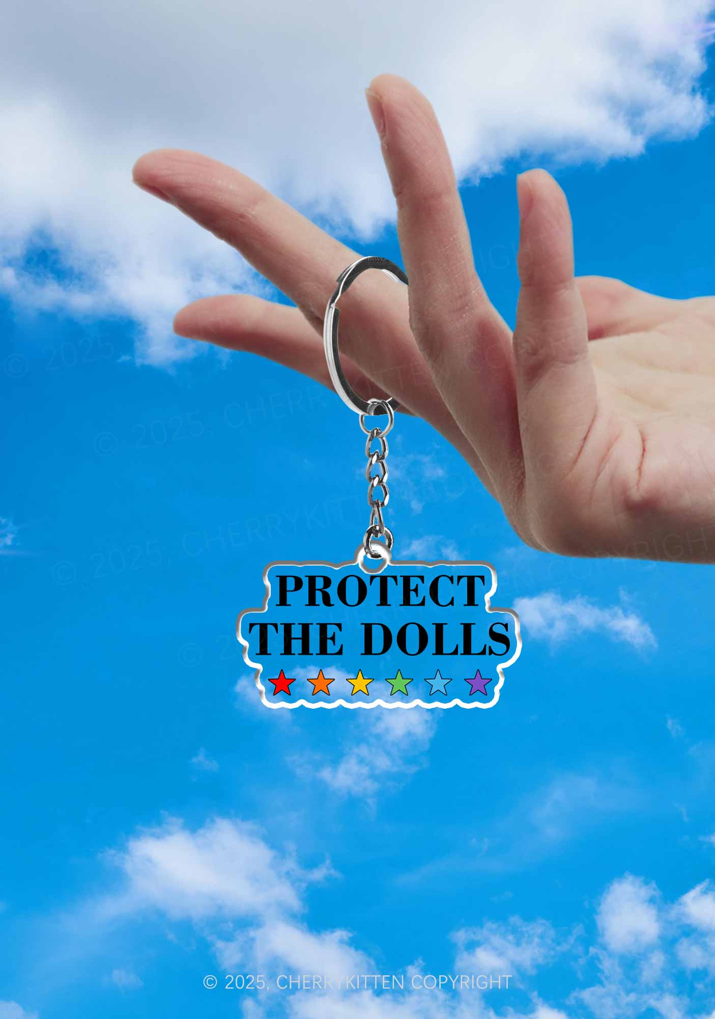 Protect The Dolls Pride 1Pc Y2K Keychain Cherrykitten - Image 2